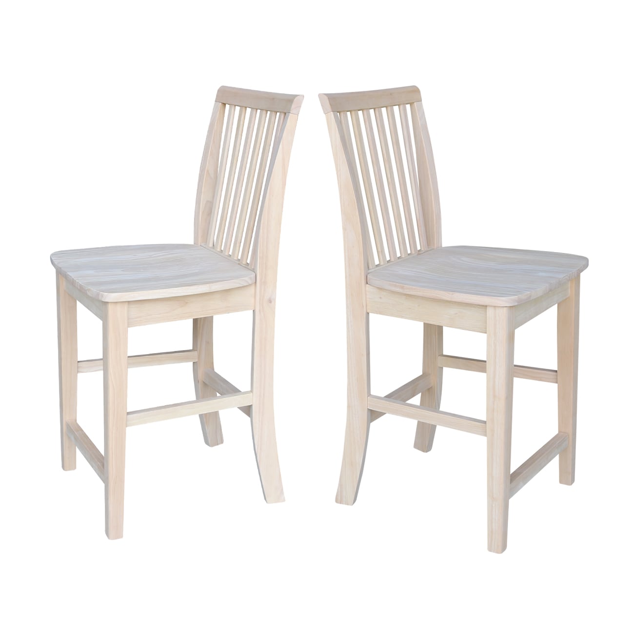 Adjustable Natural Parawood Mission 24" Counter Stool
