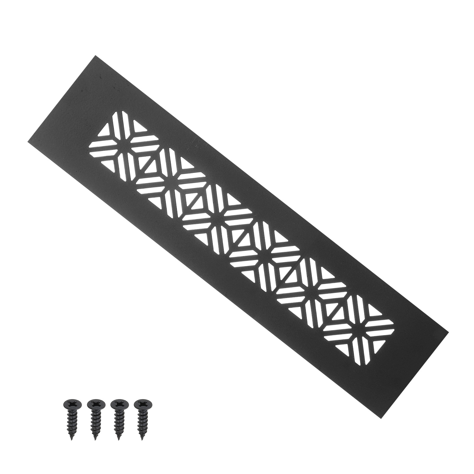 PATIKIL 8 x 2inch Door Air Vent Cover Heavy Duty Aluminum Grille Ventilation Cover Louvered with Mounting Screws for Cabinet Wardrobe Door Black #S26042300UX4661