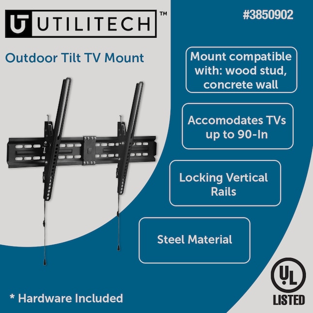 Utilitech Tilt Wall TV Mount Fits TVs up to 90-in (Hardware Included) Utilitech Tilt Wall TV Mount Fits TVs up to 90-in (Hardware Included)