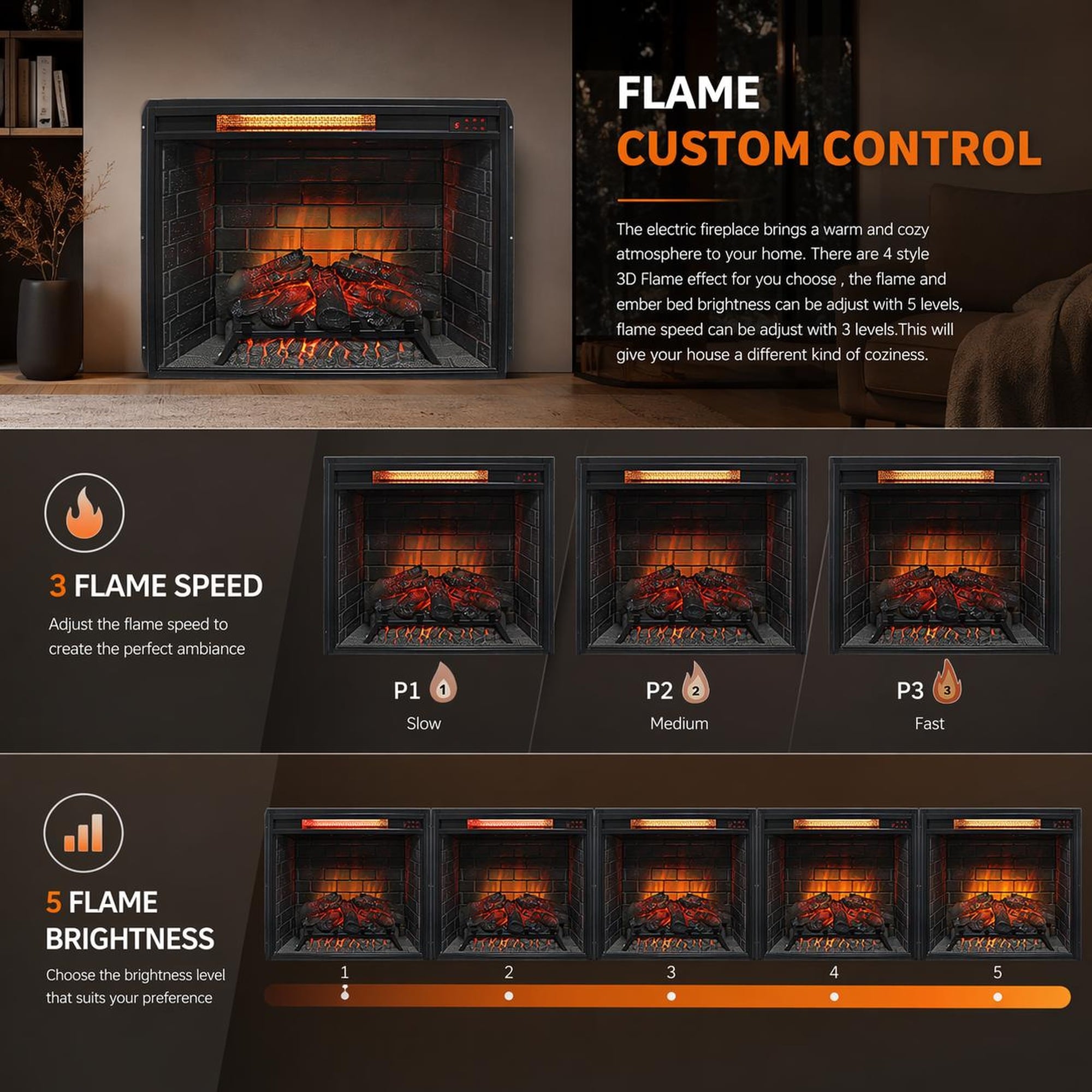TEINIE HJJ-W1769P459256 Electric-Fireplaces - View #4