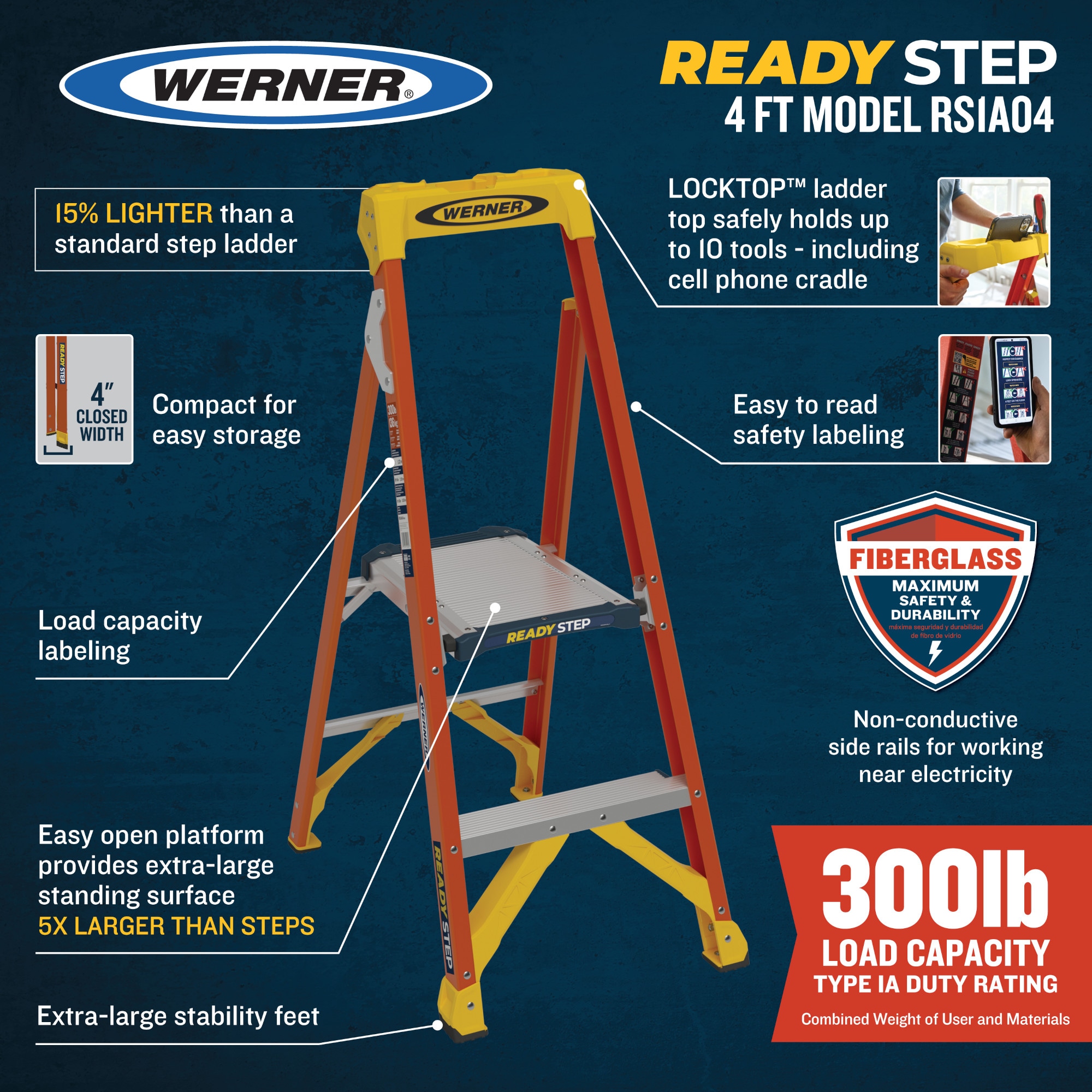 Werner RS1A04-MP4 Step-Ladders - View #3
