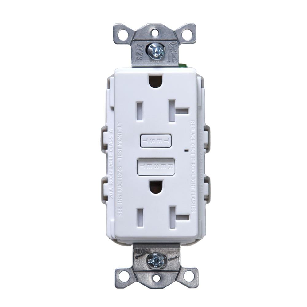 Hubbell GFT20WZ 20-Amp 125-volt Tamper Resistant GFCI Residential/Commercial Decorator Outlet, White
