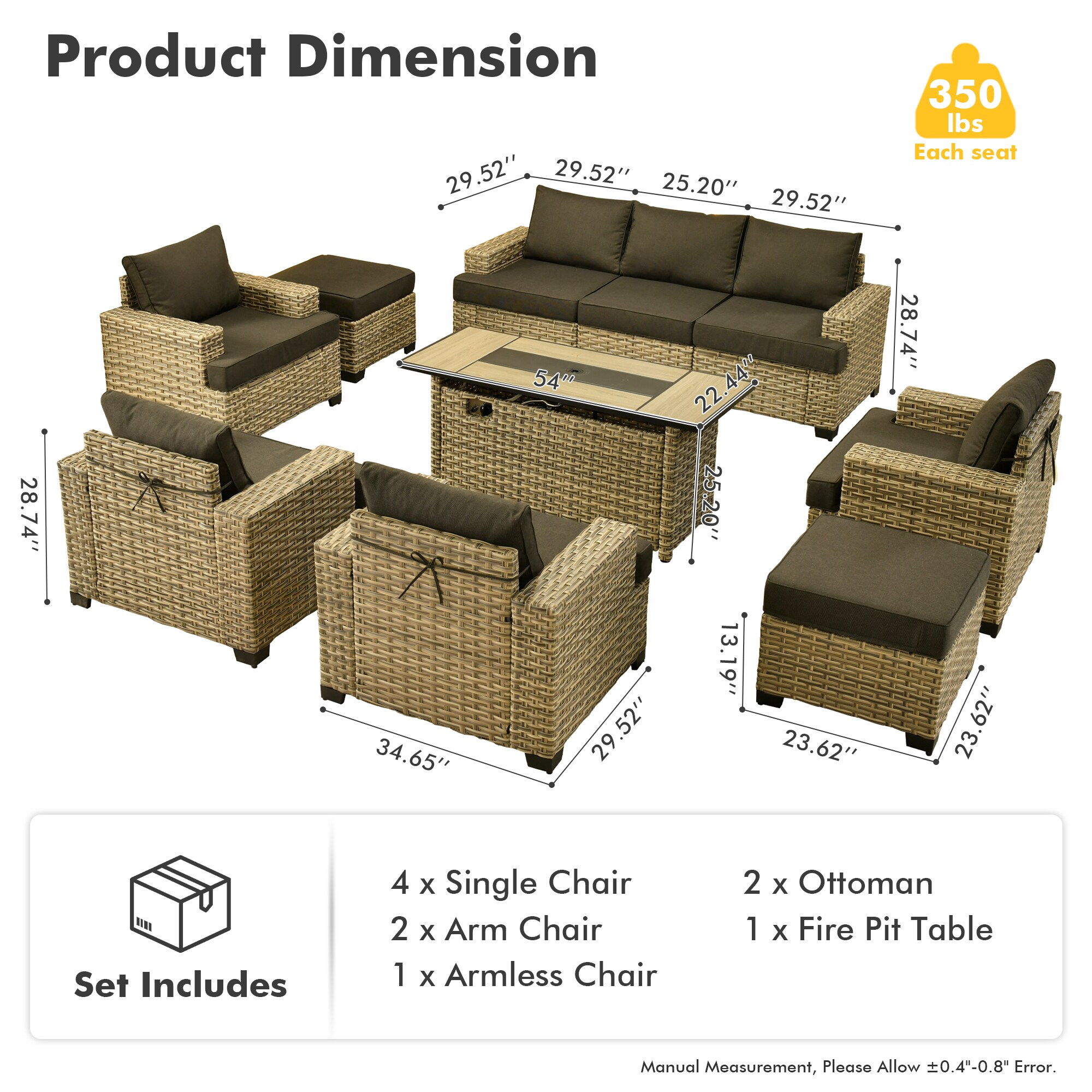 Ovios RFP504-TS109 Patio-Conversation-Sets - View #9