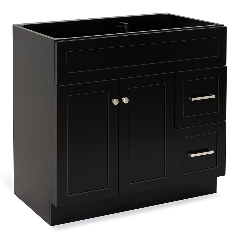 ARIEL Hamlet 36-in Black Bathroom Vanity Base Cabinet Without Top In ...