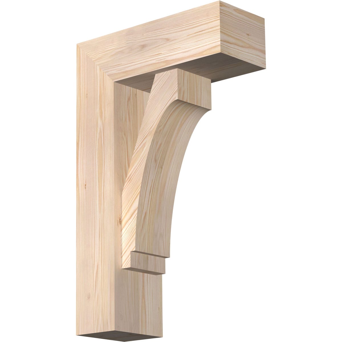 Ekena Millwork 1462969 Imperial block smooth bracket with offset brace Douglas Fir Wood Standard Bracket