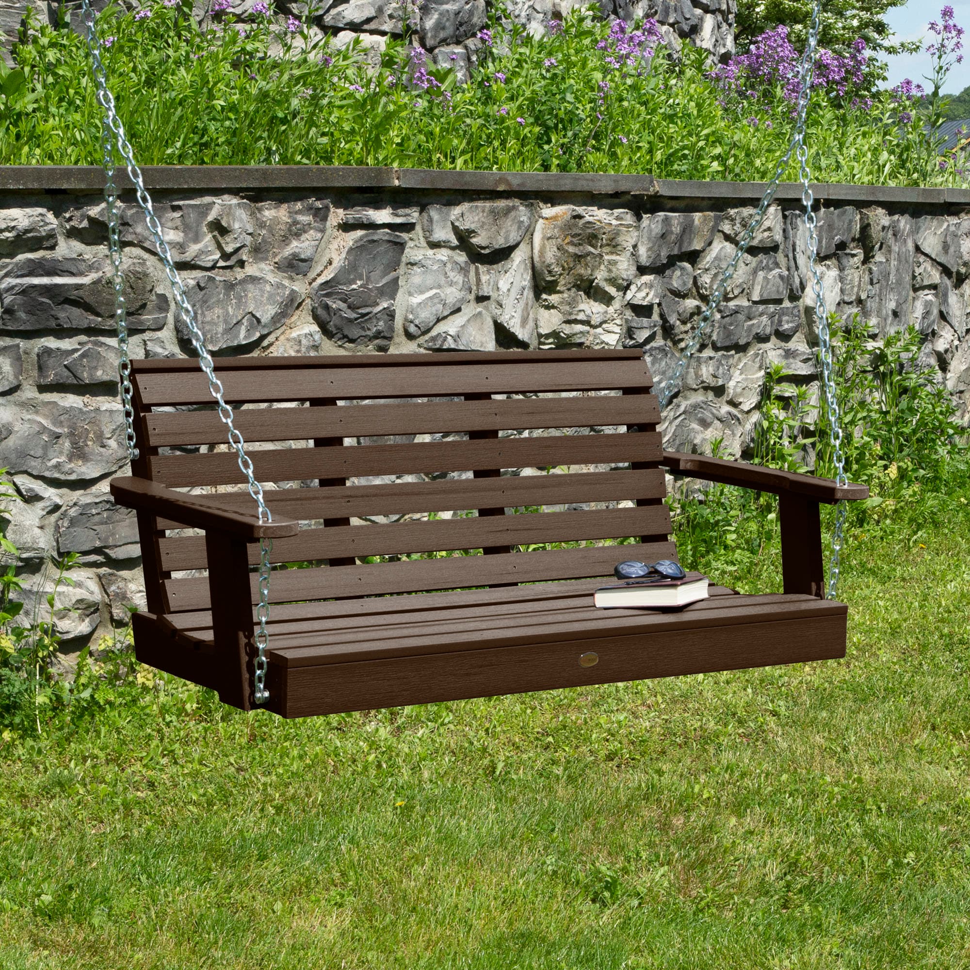 highwood AD-PORW2-ACE The Weatherly 2 -person Weathered Acorn Recycled plastic Outdoor Swing