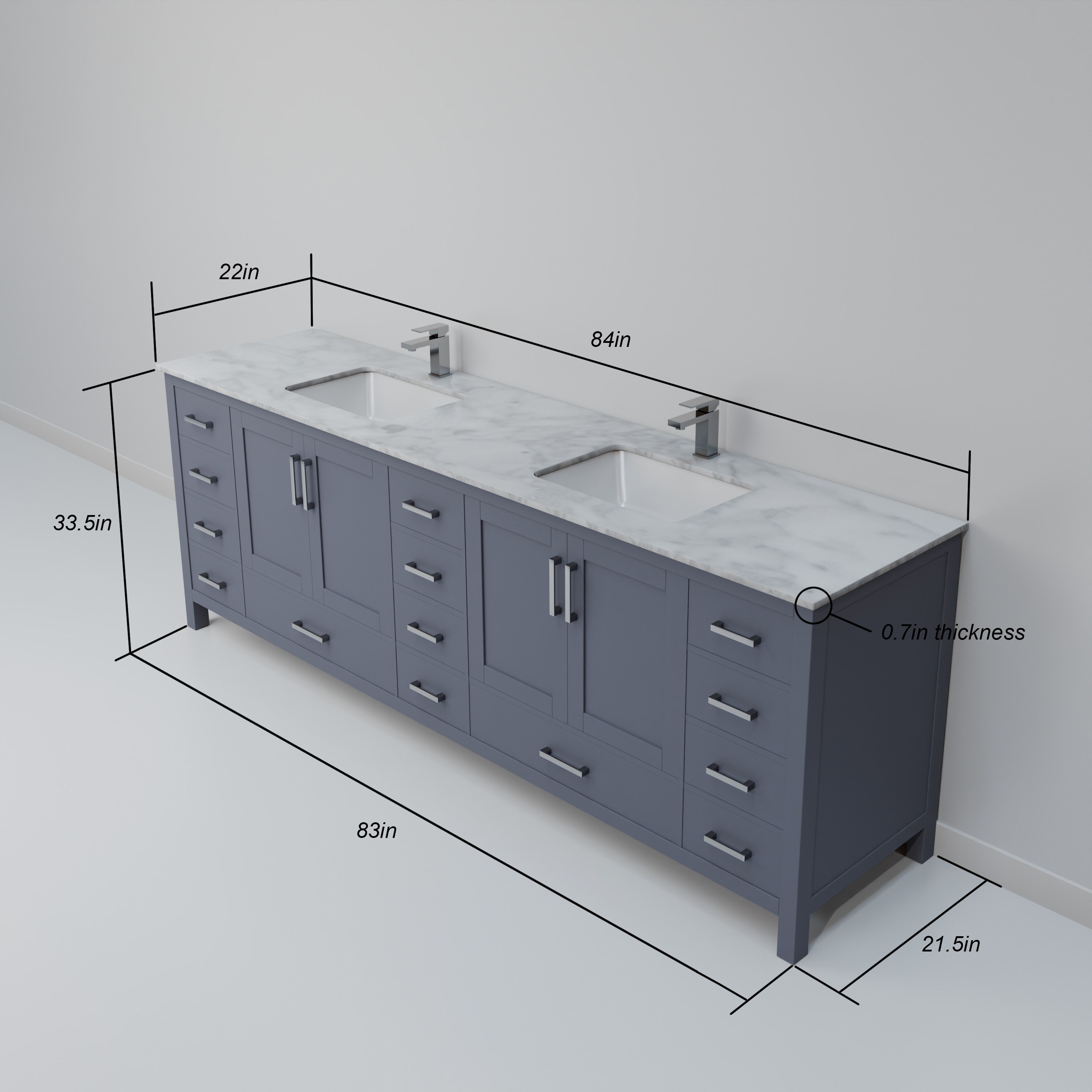 Lexora LJ342284DBDSM34 Bath-Vanity-Combo - View #7