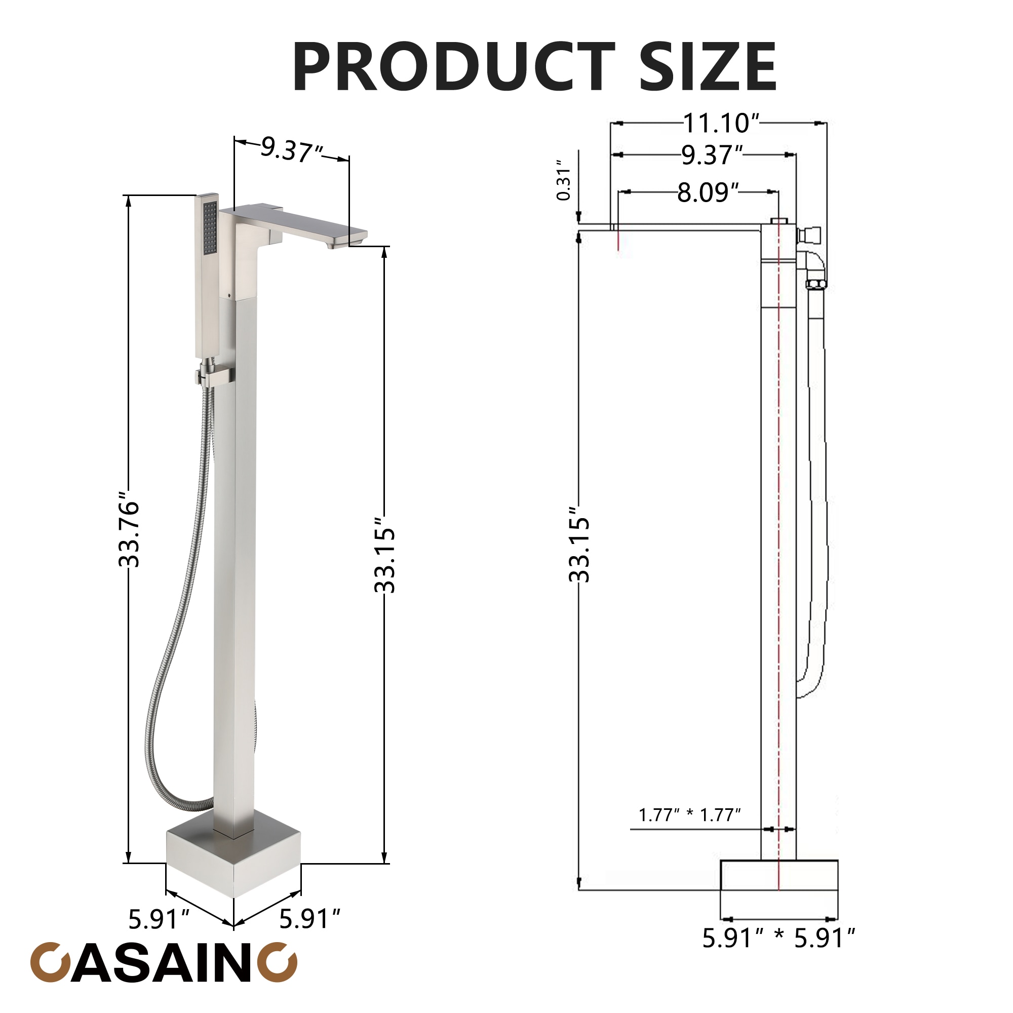 CASAINC KCLT0057-BN Roman-Tub-Faucets - View #5
