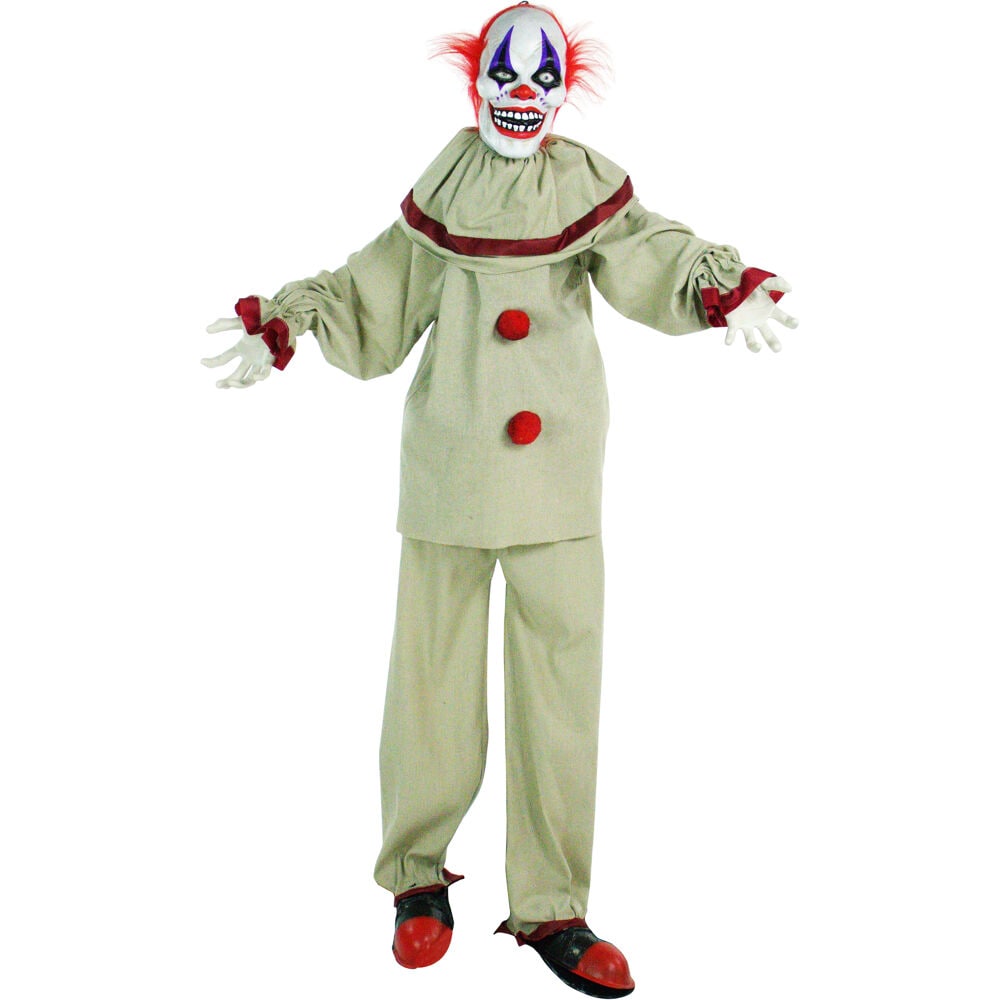 Haunted Hill Farm 5-ft Freestanding Talking Lighted Clown Animatronic ...