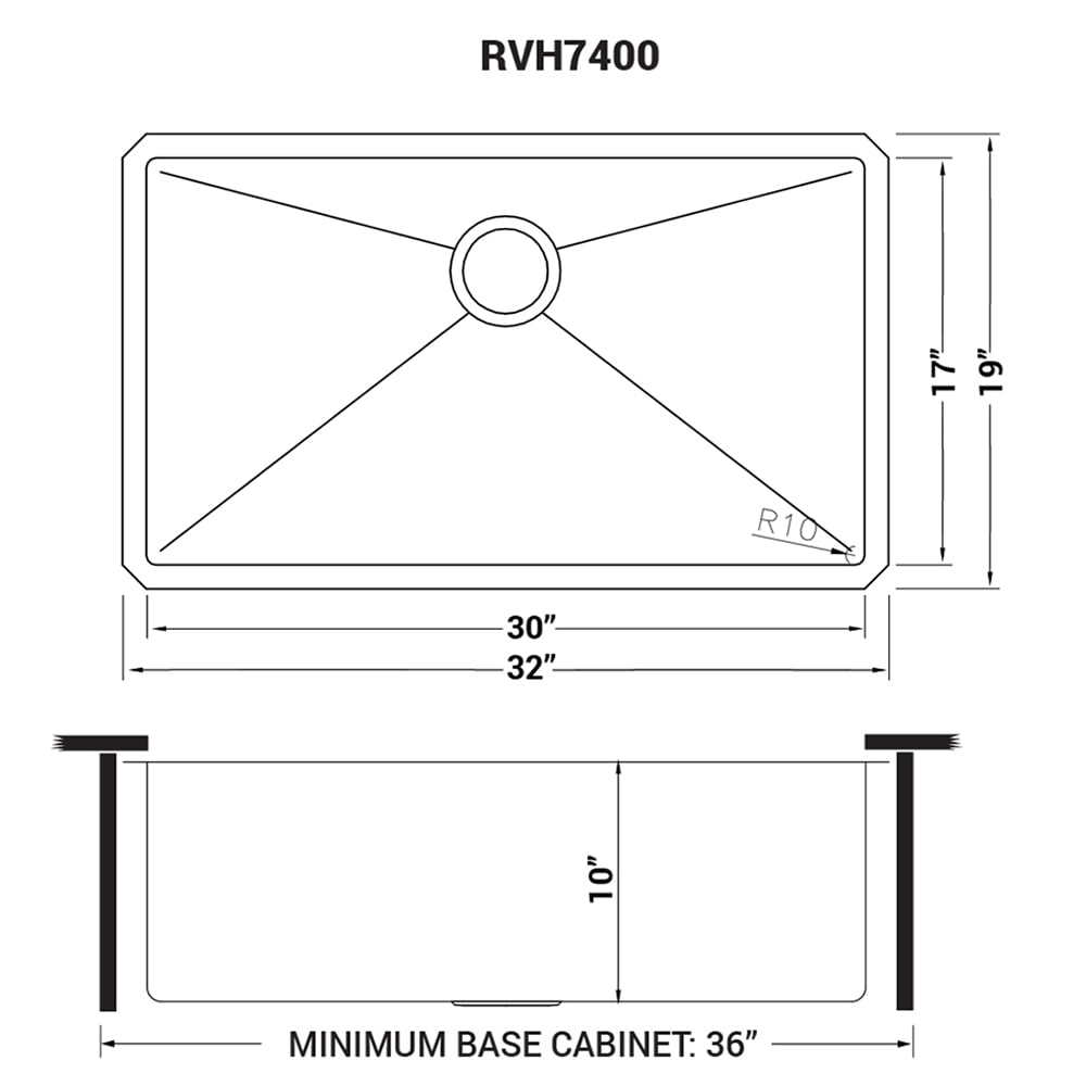 Ruvati 32-inch Satin Finish Stainless Steel Single Bowl Kitchen Sink