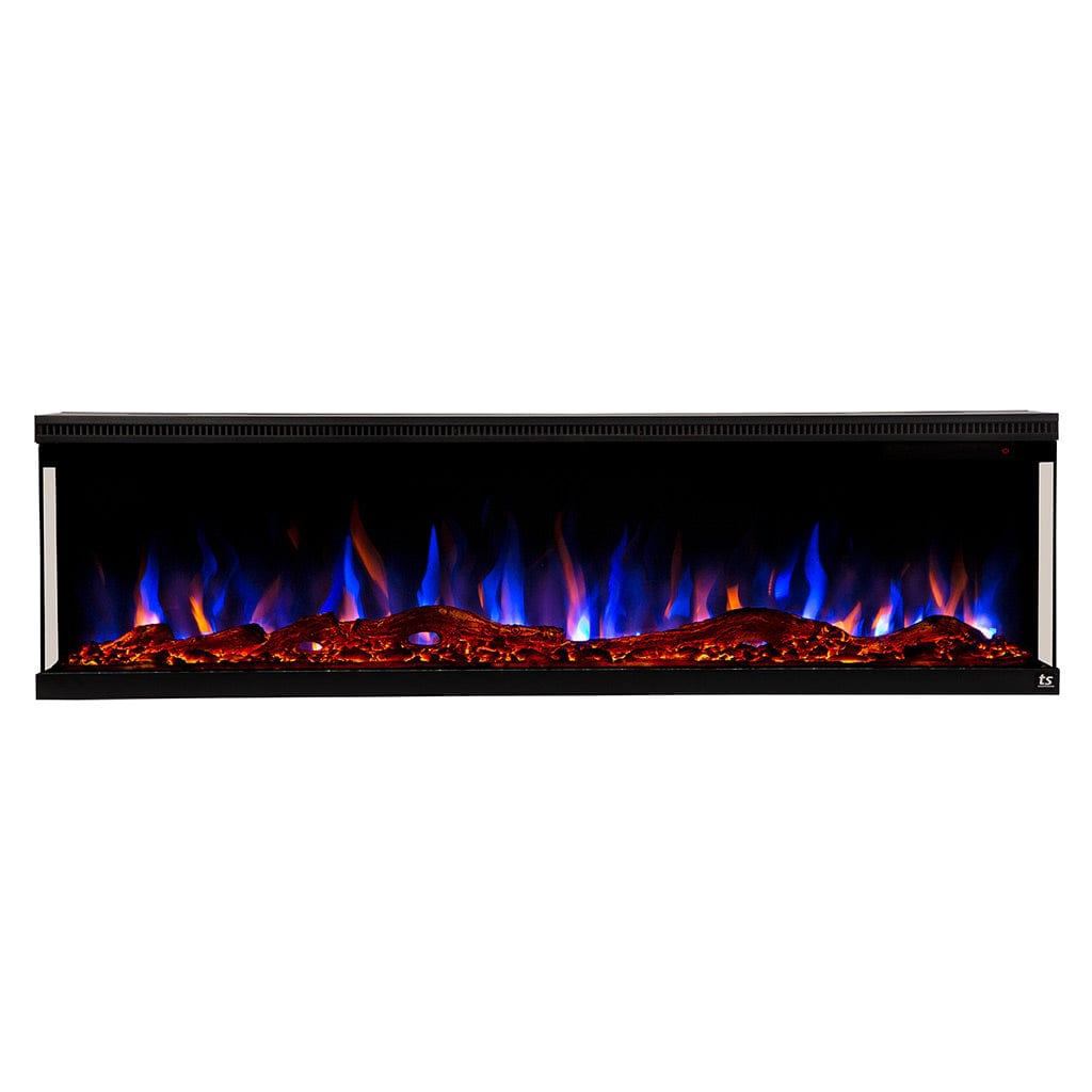 Sideline Infinity 72" Black 3-Sided Smart Electric Fireplace