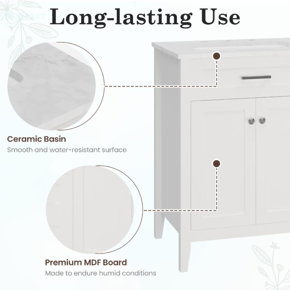 U-HOMY YF-027WH-HM Bath-Vanity-Combo - View #4