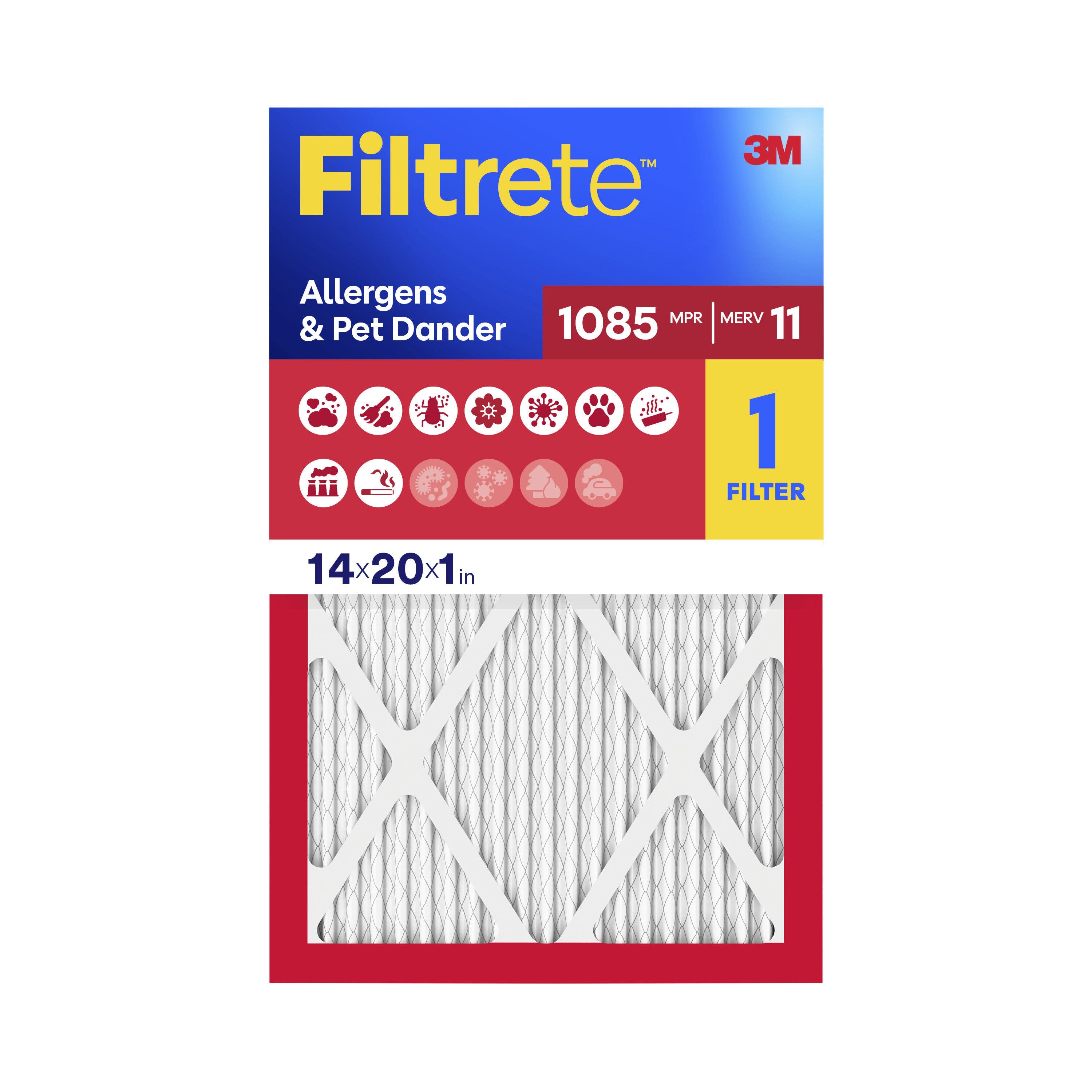 Filtrete 14 x 20 x 1 MERV 11 1085 MPR Allergen Defense Extra Electrostatic Pleated Air Filter