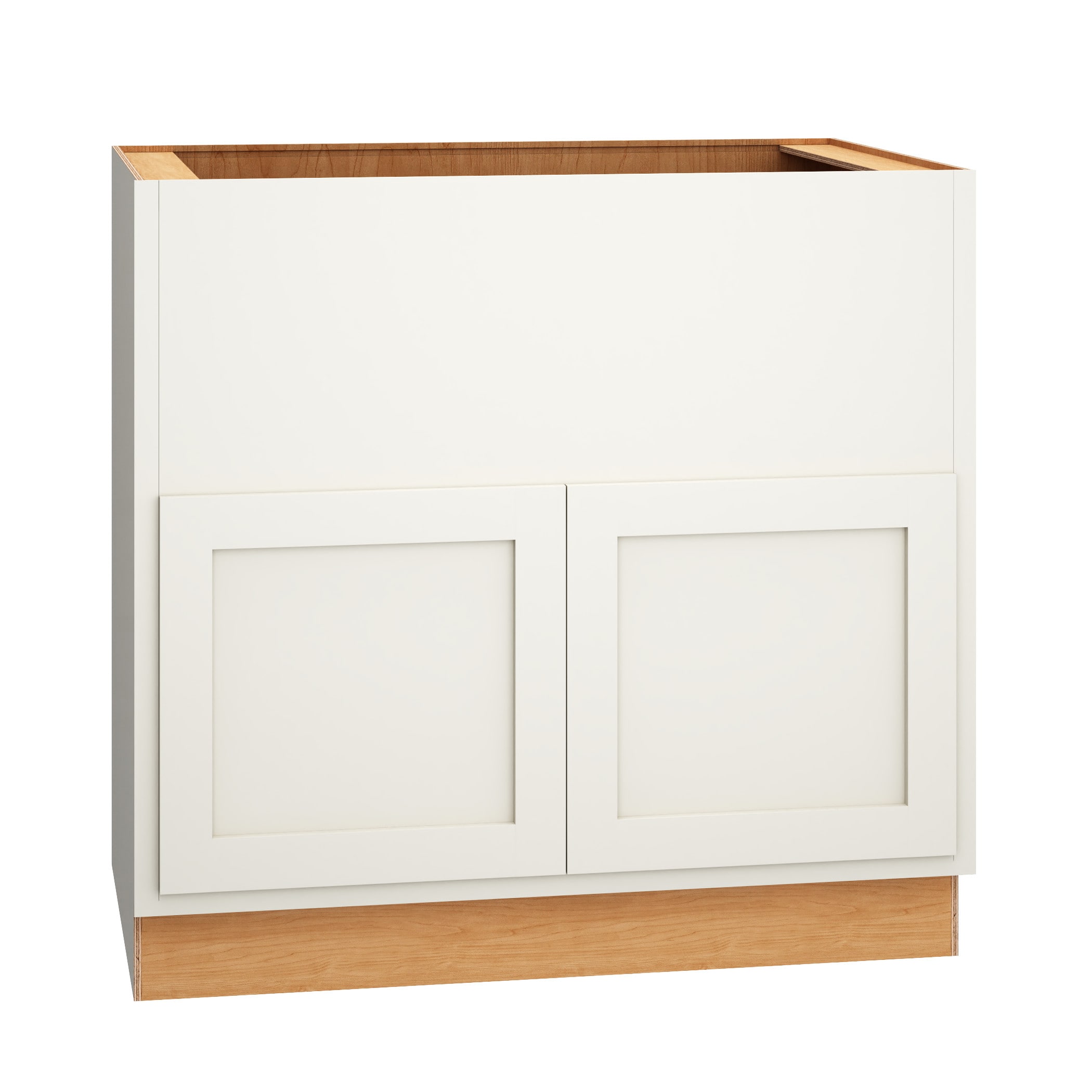 Diamond Express Jamestown 36-in W x 34.5-in H x 24-in D White Partial Overlay 2-Drawer Base Fully Assembled Plywood Cabinet (Recessed Panel Shaker Style)