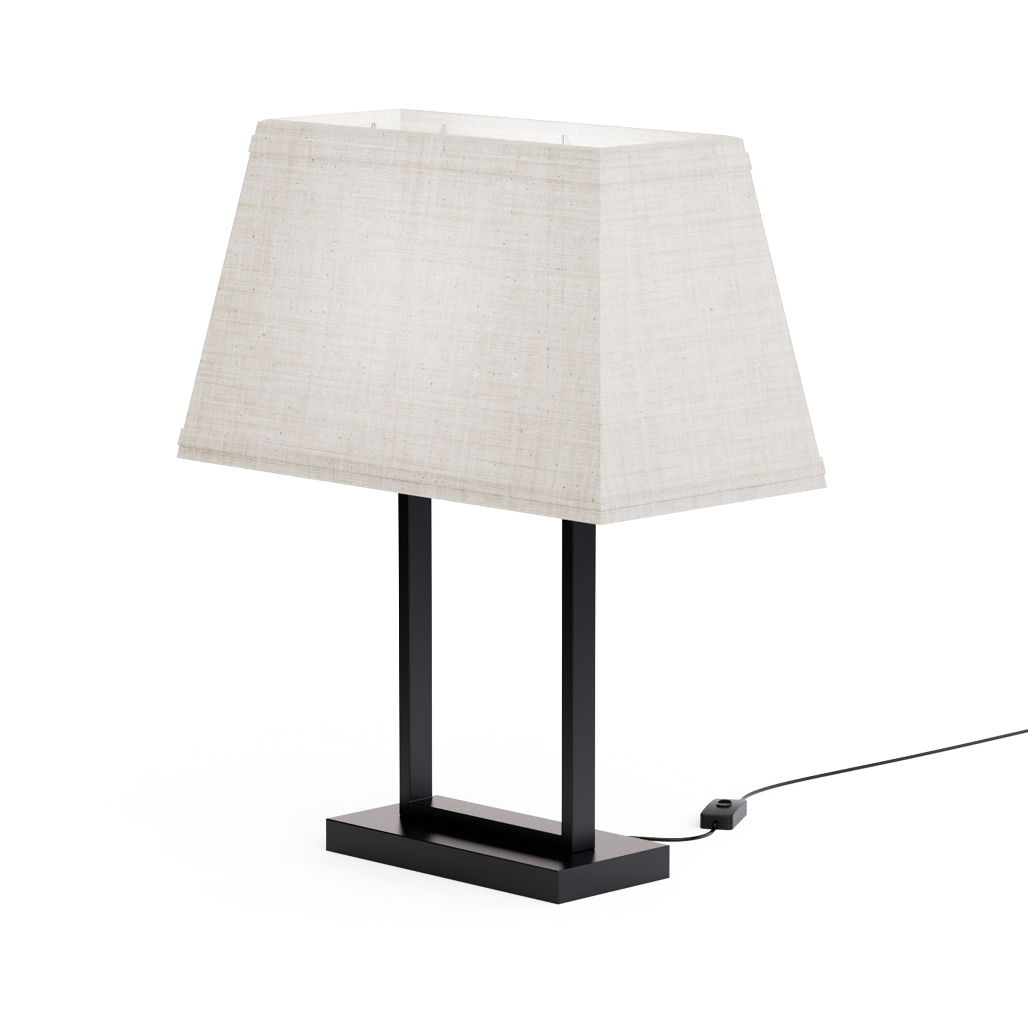 Infibrite IB-043-0-TL Abstract 22.04-in Black Standard Desk Lamp with Fabric Shade