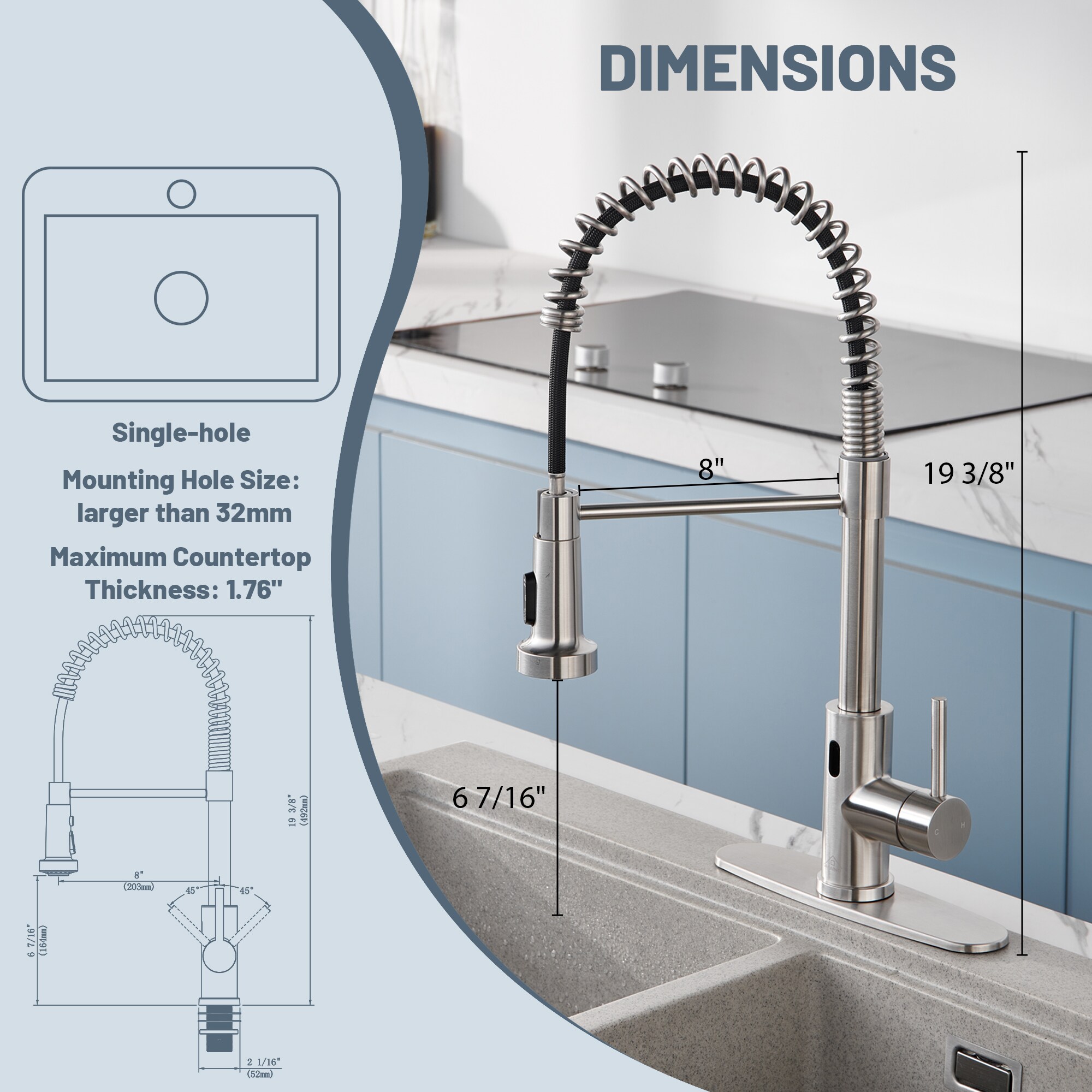 Mondawe OR-91NSKF-DG Kitchen-Faucets - View #7