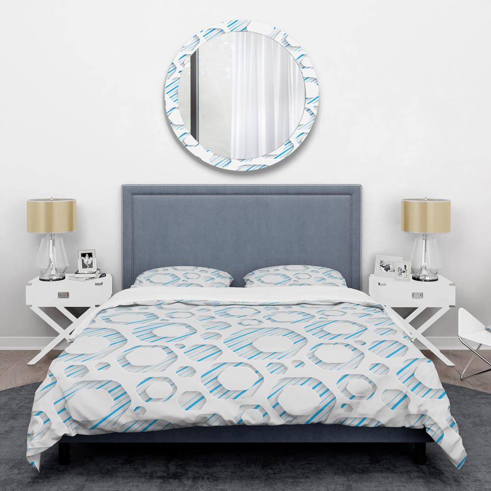 Designart BED24637-T 3 -Piece Blue Twin Duvet cover Set