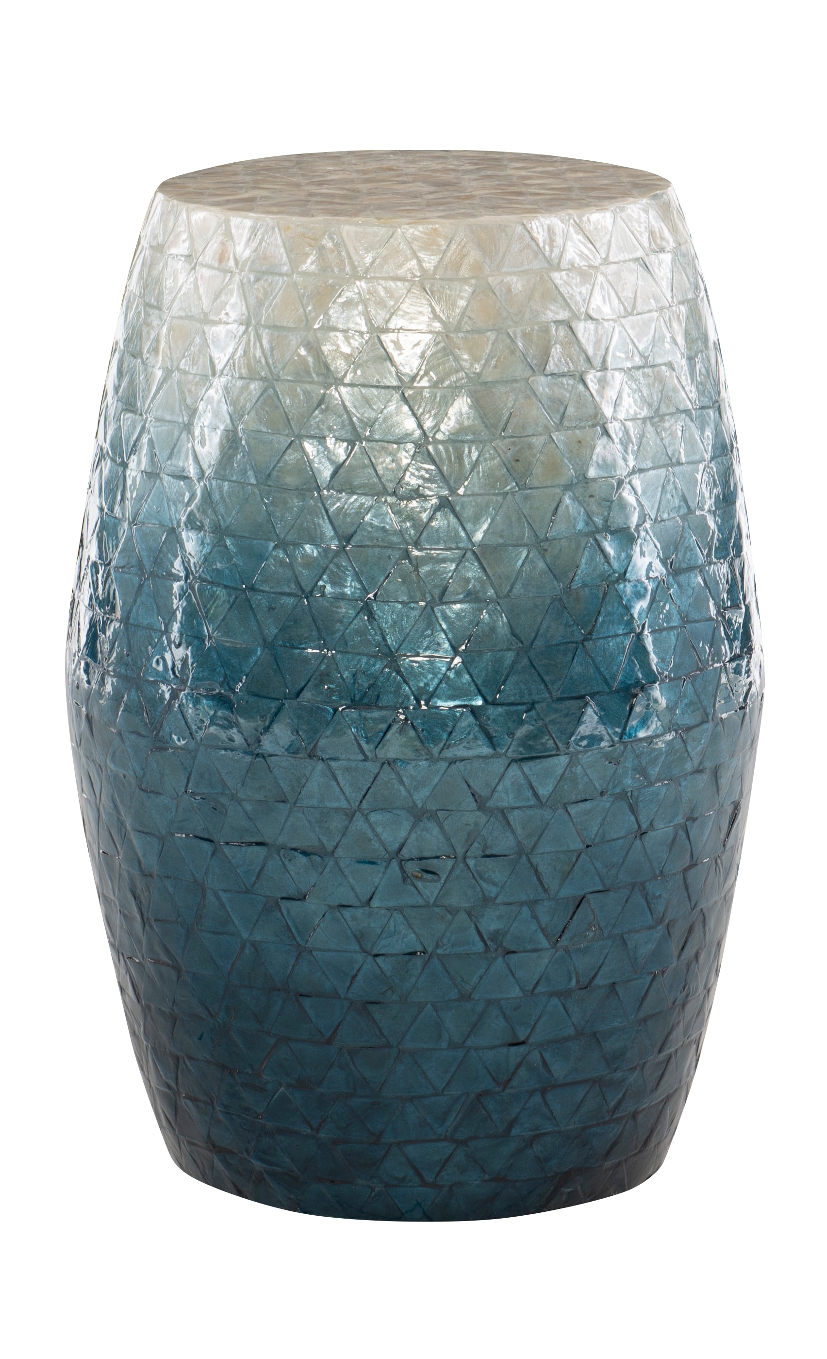 Linon PR1102BLU01ASU Prianna 13.75-in W x 19.75-in H Blue Composite Oval Glam End Table