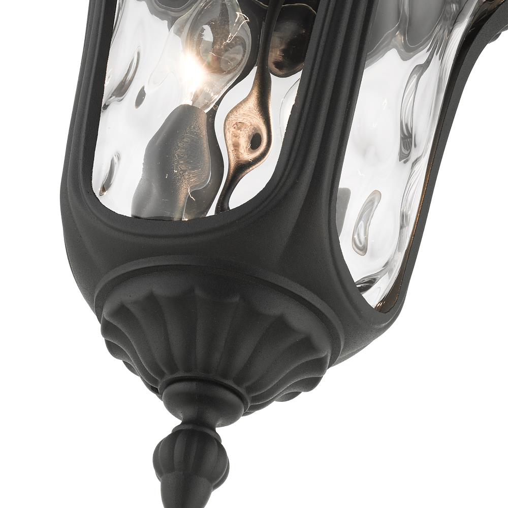 Elegant Oxford Hand-Blown Clear Water Glass 2-Light LED Flush Mount in Textured Black