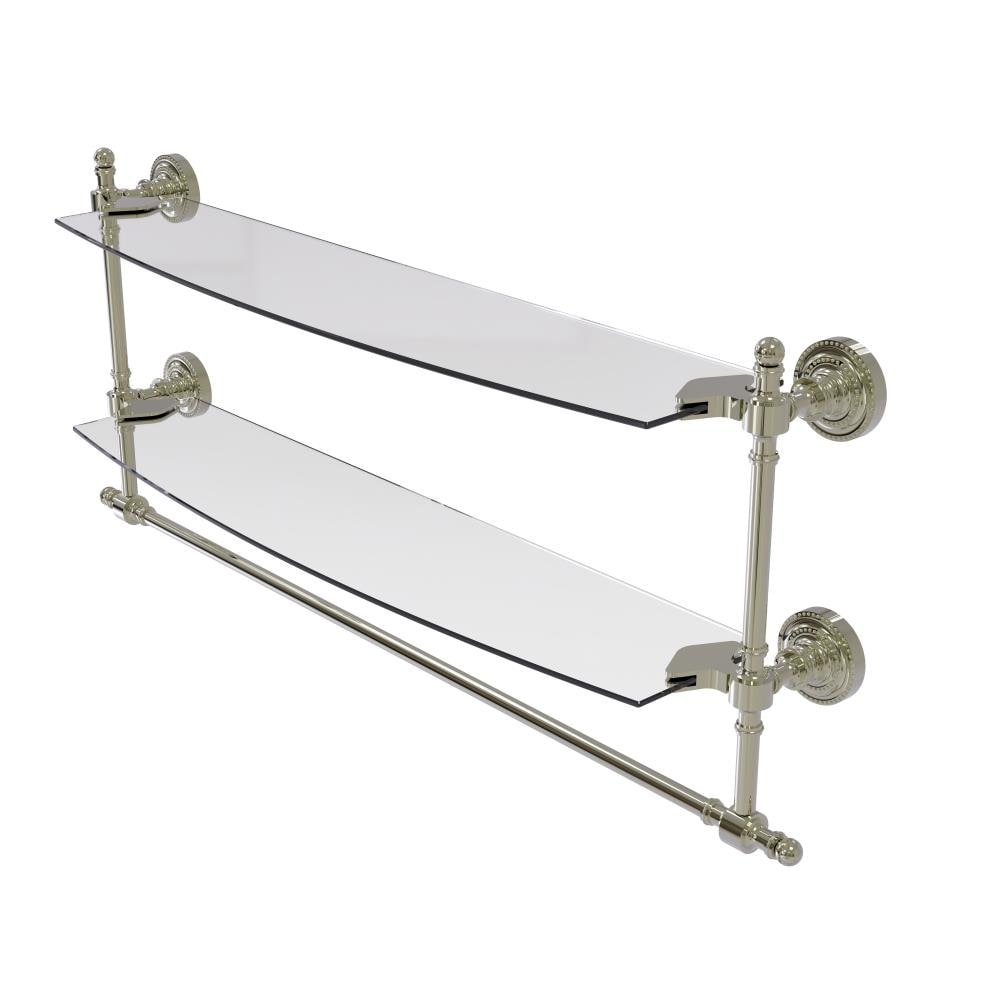 Allied Brass RD-34TB/24-PNI Retro Dot Polished Nickel 2 -Tier Wall mount Bathroom Shelf ( 24-in x 15-in x 5-in )