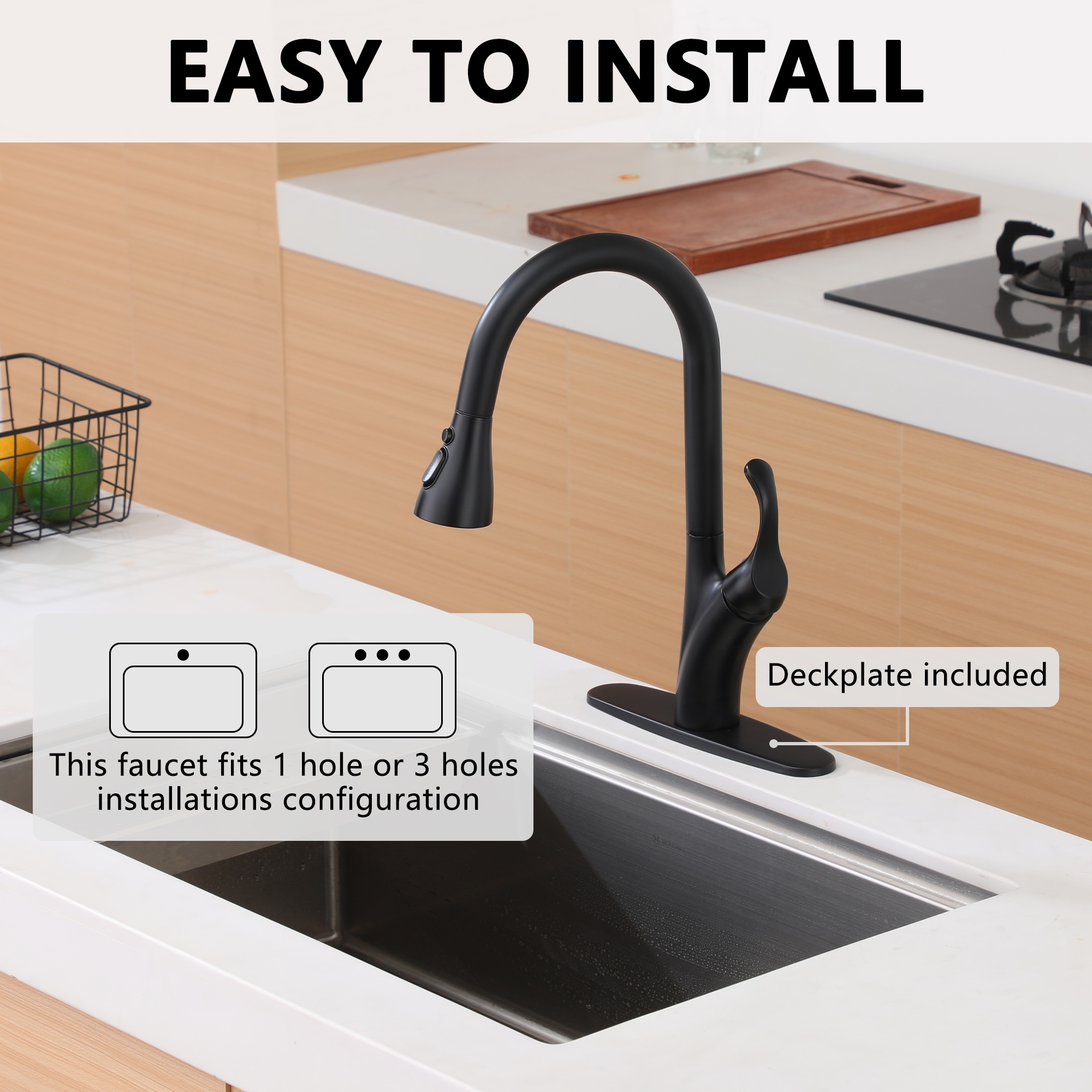 Mondawe AM-K127W-MB Kitchen-Faucets - View #9