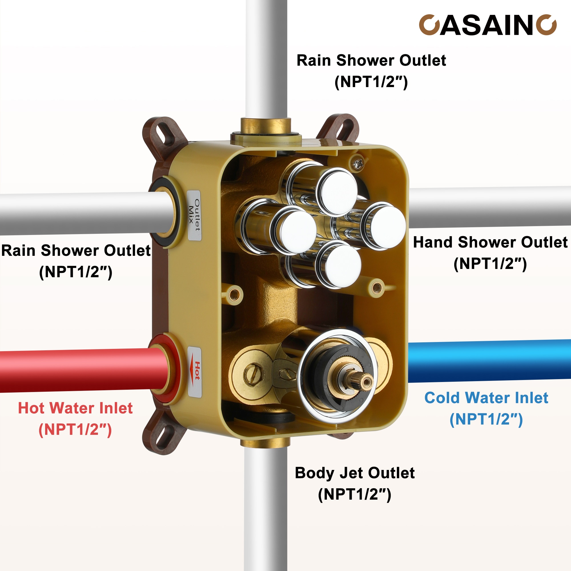 CASAINC DB-98102LSJ-10 Showerhead-Bar-Panels - View #8