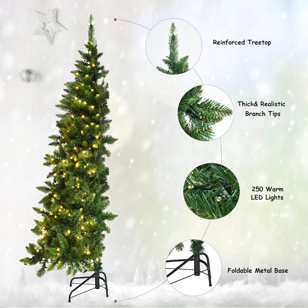 Goplus GYM03828 Artificial-Christmas-Trees - View #6