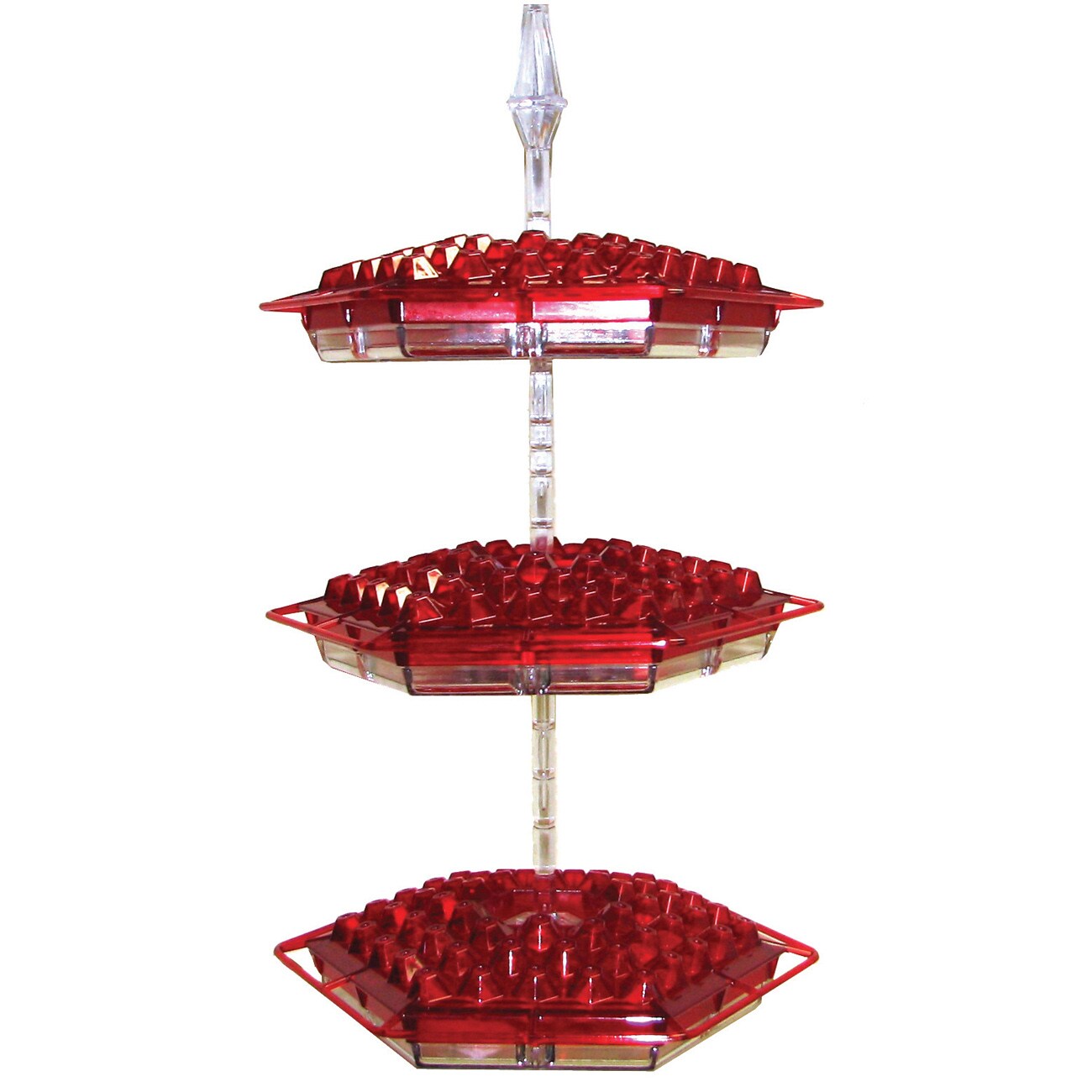 Love My Birds LMB00203 Red Plastic Hanging Hummingbird Feeder- 4-oz Capacity