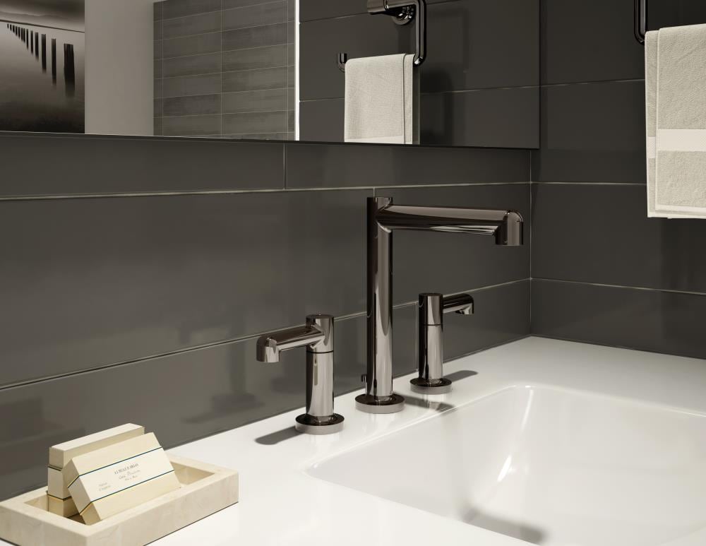 Symmons Museo Polished Graphite Widespread 2-Handle WaterSense Bathroom ...