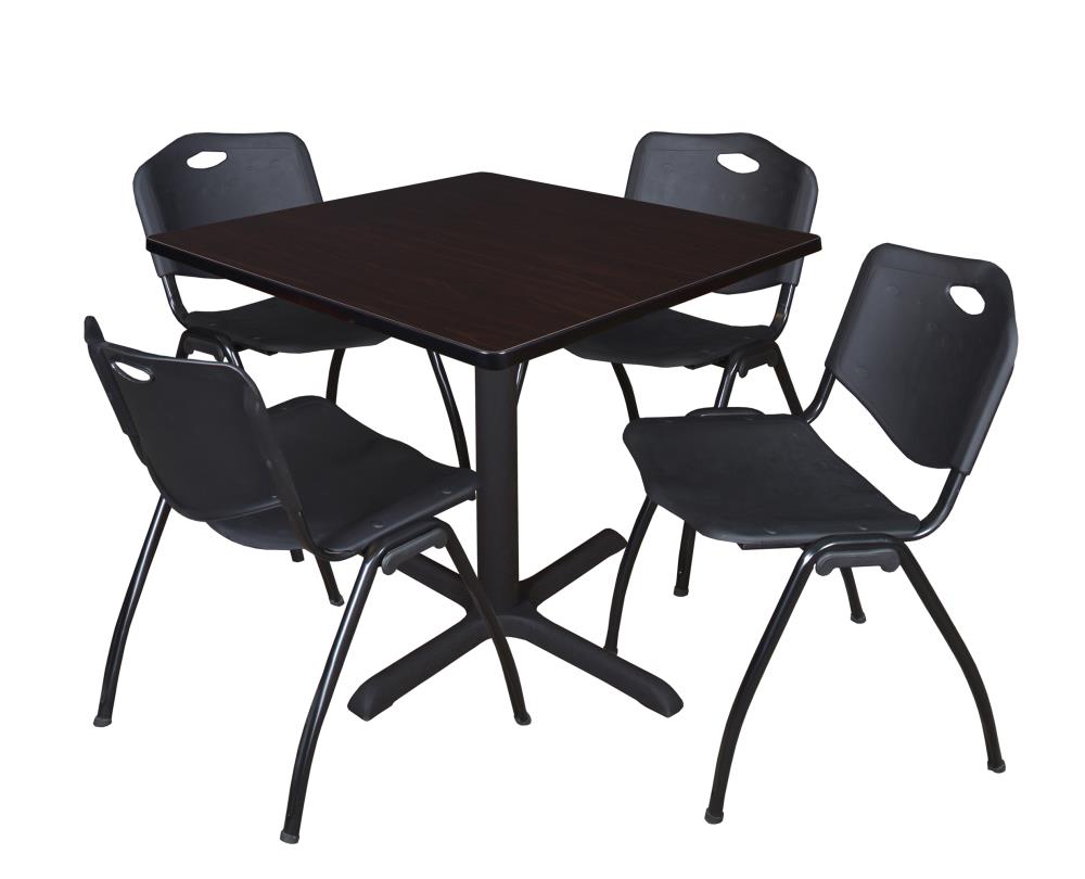 Regency TB4242MW47BK Breakroom Brown 4-Person Training Table (42-in W x 29-in H)