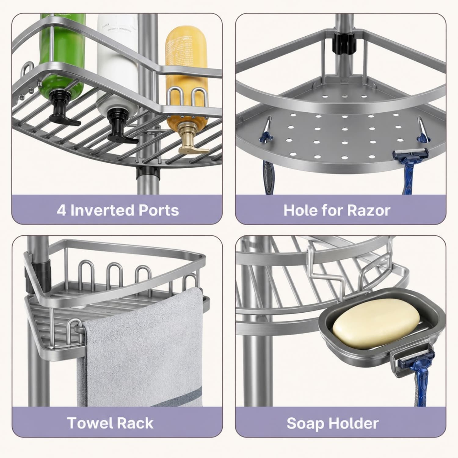 OGETFUUR L5ZQYA605BSC02 Hanging-Shower-Caddies - View #6