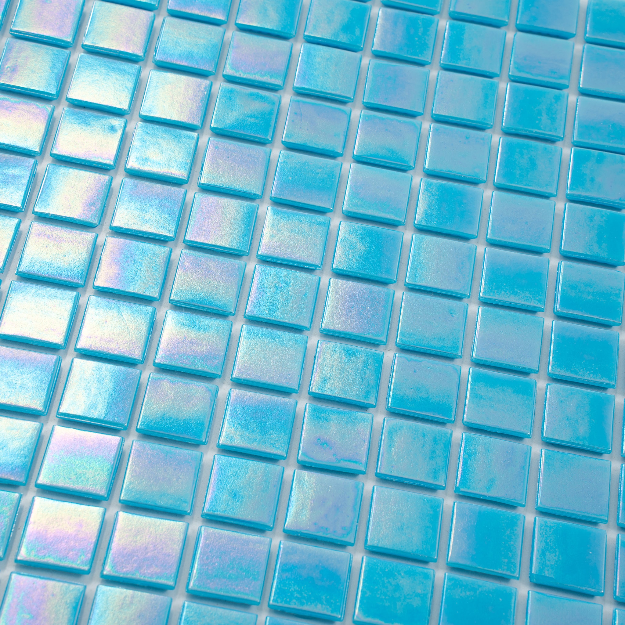 Apollo Tile Nacreous Turquoise Blue 12-in x 12-in Glossy Glass Uniform Squares Floor and Wall Tile (20-sq. ft/ Carton)