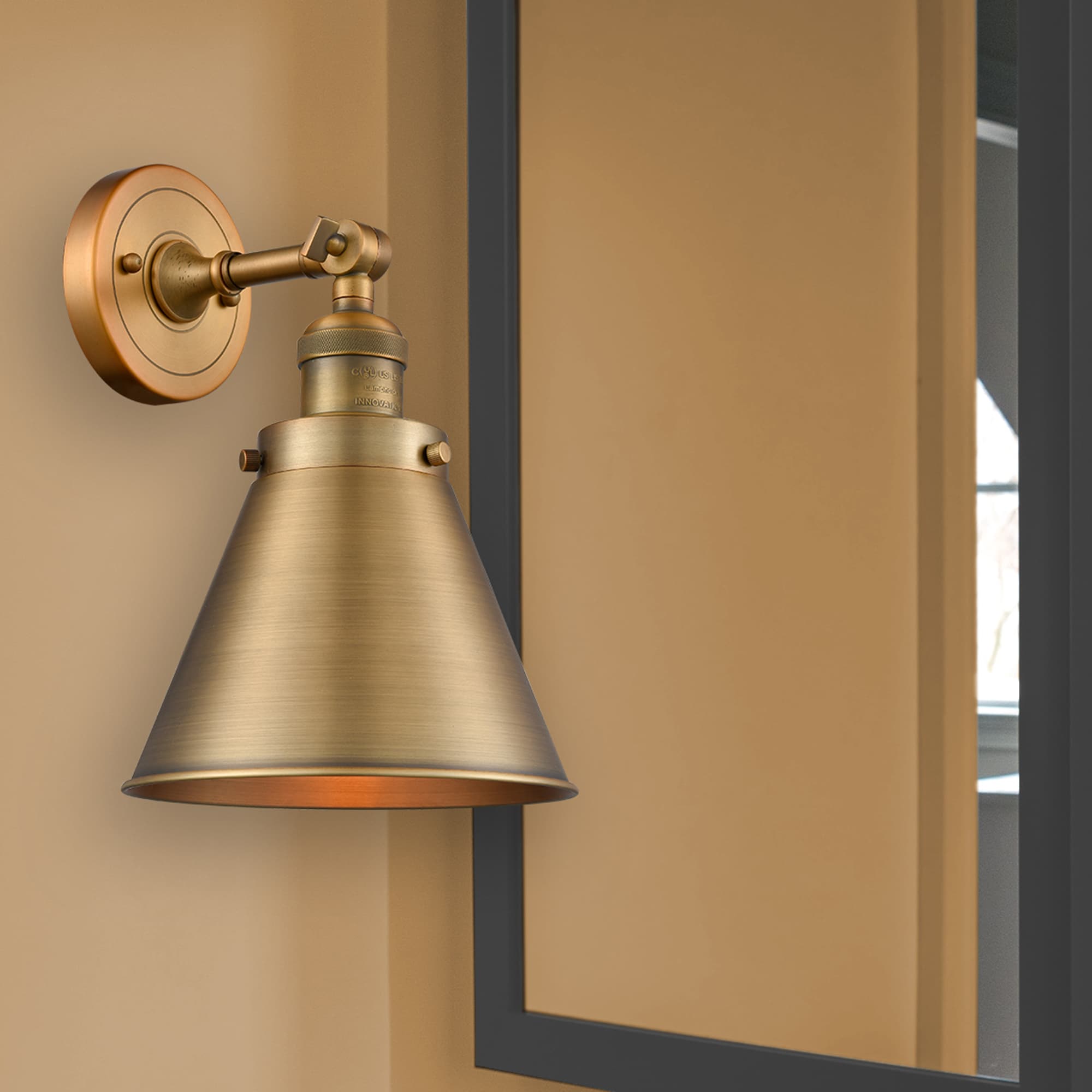 Innovations Lighting 203-BB-M13-BB Appalachian 8-in W 1 -Light Brushed Brass Wall Sconce