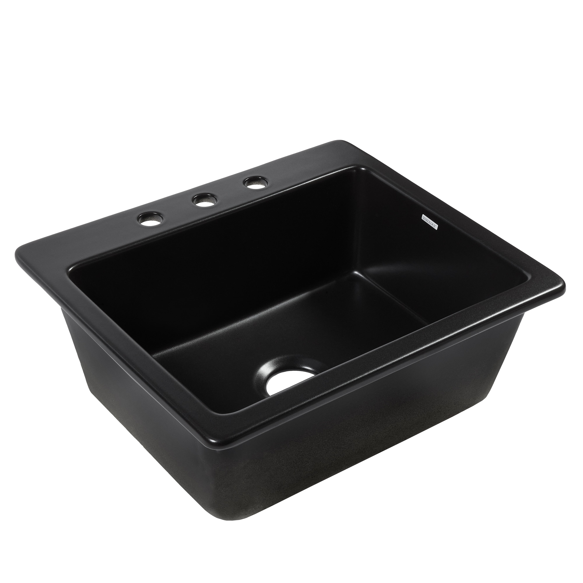 SINKOLOGY Jackson Drop-in 25-Inches x 22-Inches Matte Black Fireclay ...