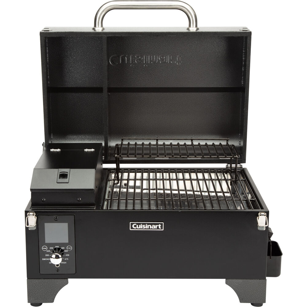 Louisiana Grills 10838 19 Inch Smart Table Top Wood Pellet Grill with Smoker,  333 sq. in. Total Cooking Space, Pressurized Cooking System™, 10-pound  Pellet Hopper, Programmable Meat Probe, One-Touch Ignition, and Standard