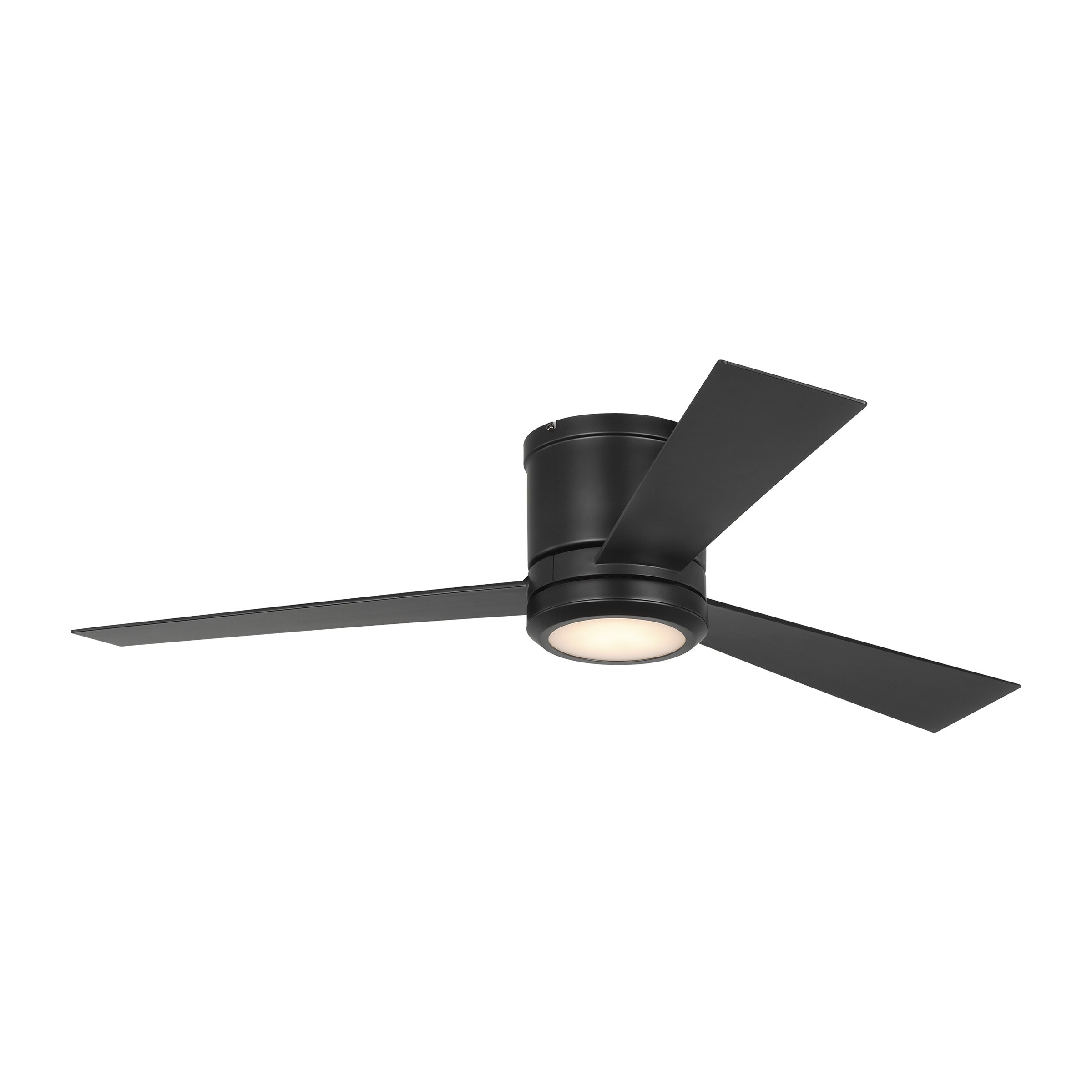 Generation Lighting 3CLYR52MBKD-V1 Clarity 52-in Integrated LED Flush Mount Midnight Black with Midnight Black Blades Ceiling Fan With Light ( 3 -Blade )