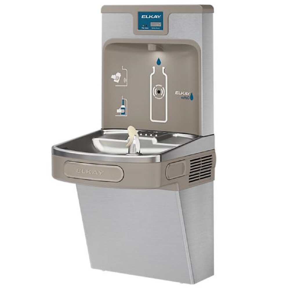 Elkay Bottle Filling Station Stainless Steel 1-Basin Push Button Wall ...