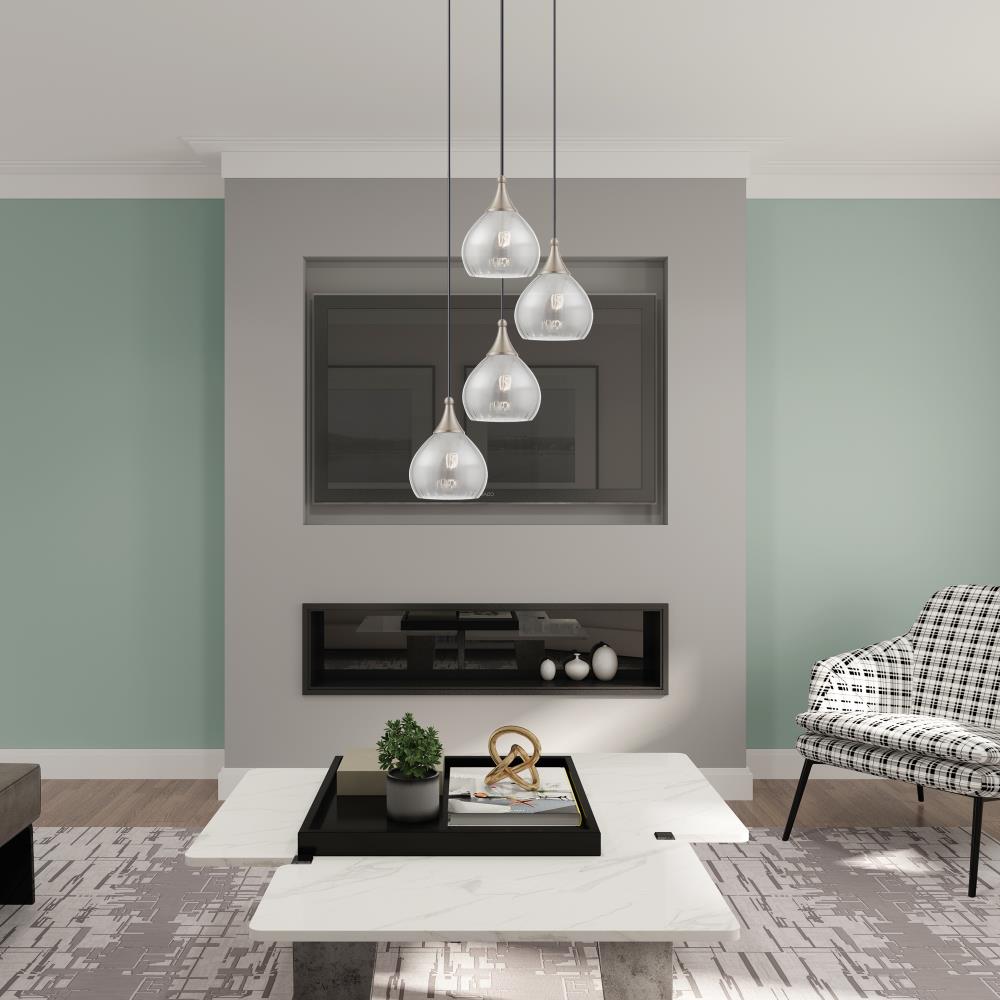 Mini Brushed Nickel LED Pendant with Smoke Glass - Indoor/Outdoor
