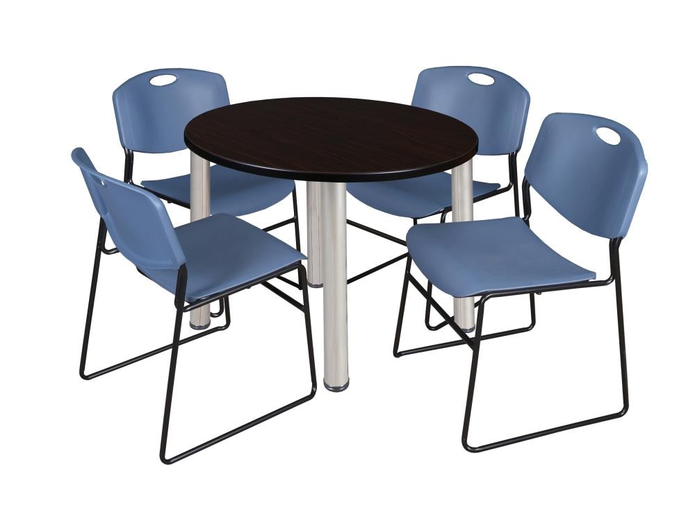 Regency TB42RNDMWBPCM44BE Breakroom Brown 4-Person Training Table (42-in W x 29-in H)