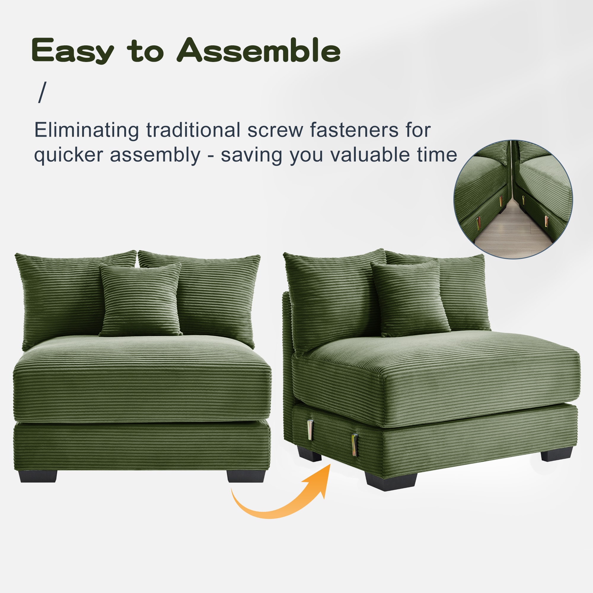 Homy Casa W714-L-GR Sofas-Loveseats - View #9