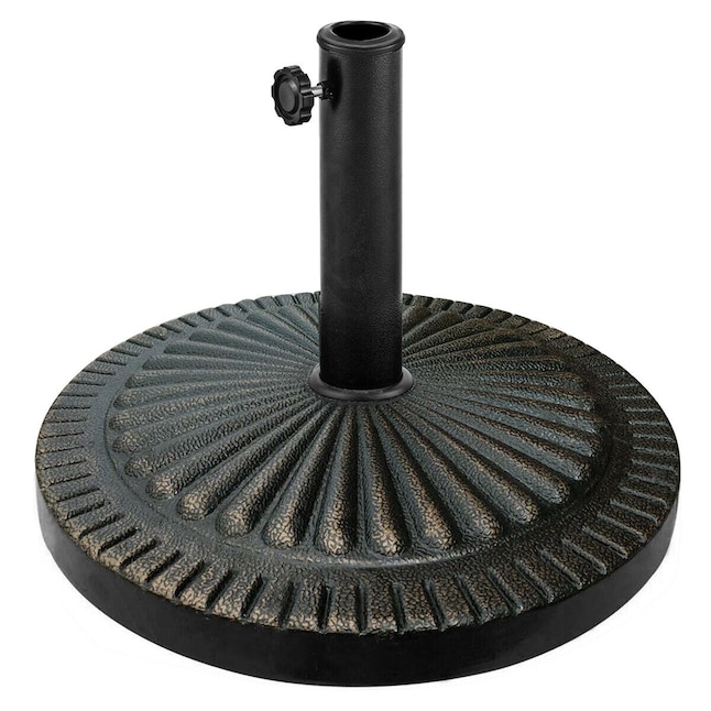 Clihome Bronze Patio Umbrella Base In The Bases Department At Com - How Heavy Should My Patio Umbrella Base Be