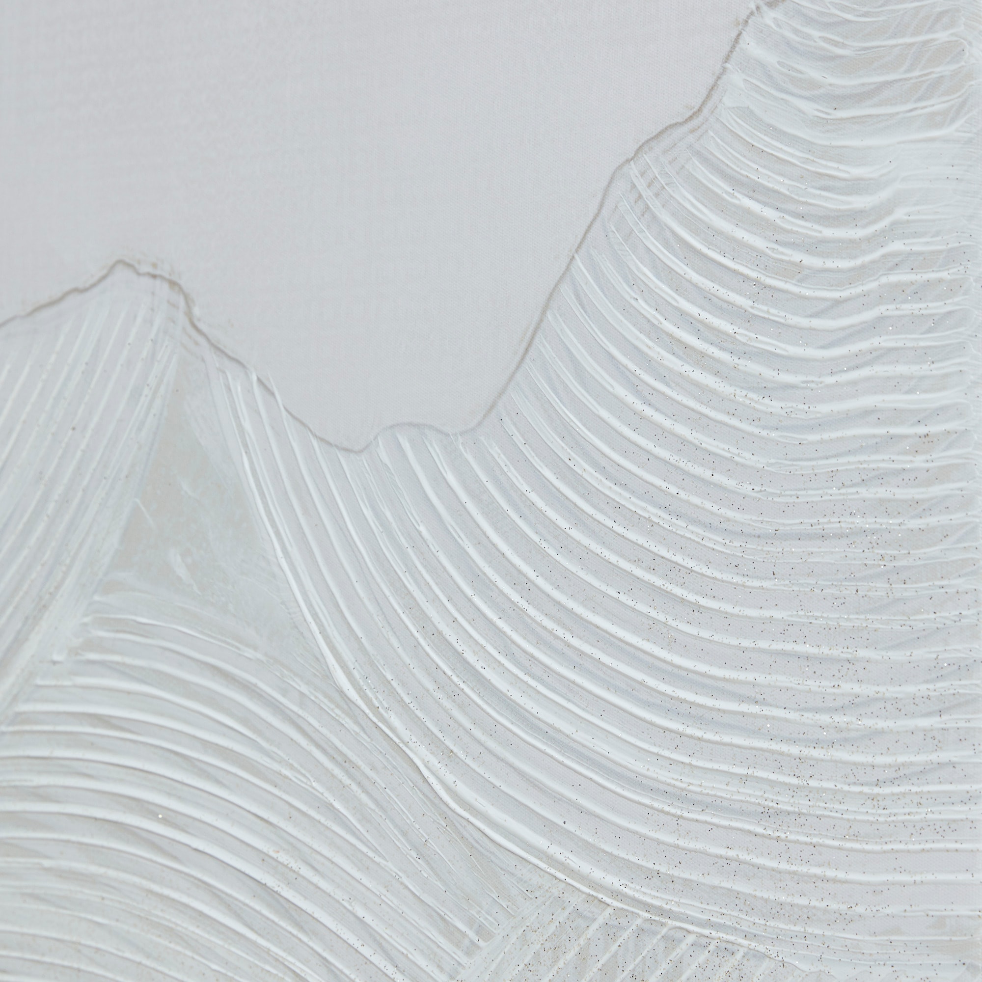 Ivory Hand Embellished Abstract Canvas Wall Art Set with Natural Wood Frame