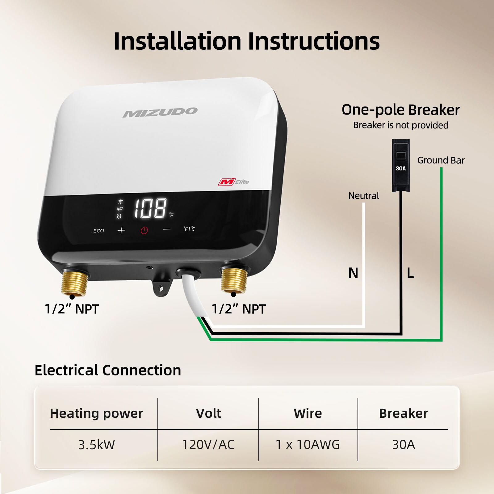 Mizudo ET003A3W Gas-Water-Heaters - View #2