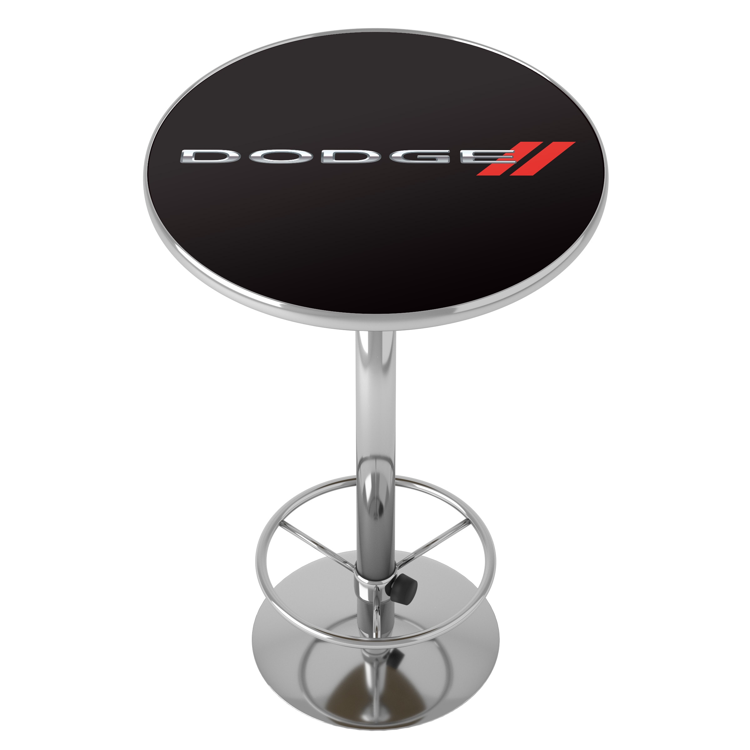 Trademark Gameroom DGE2000-LOGO Pub Tables Chrome Round Traditional Bar Table, Composite with Metal Metal Pedestal Base 27.375-Inches L x 42-Inches H