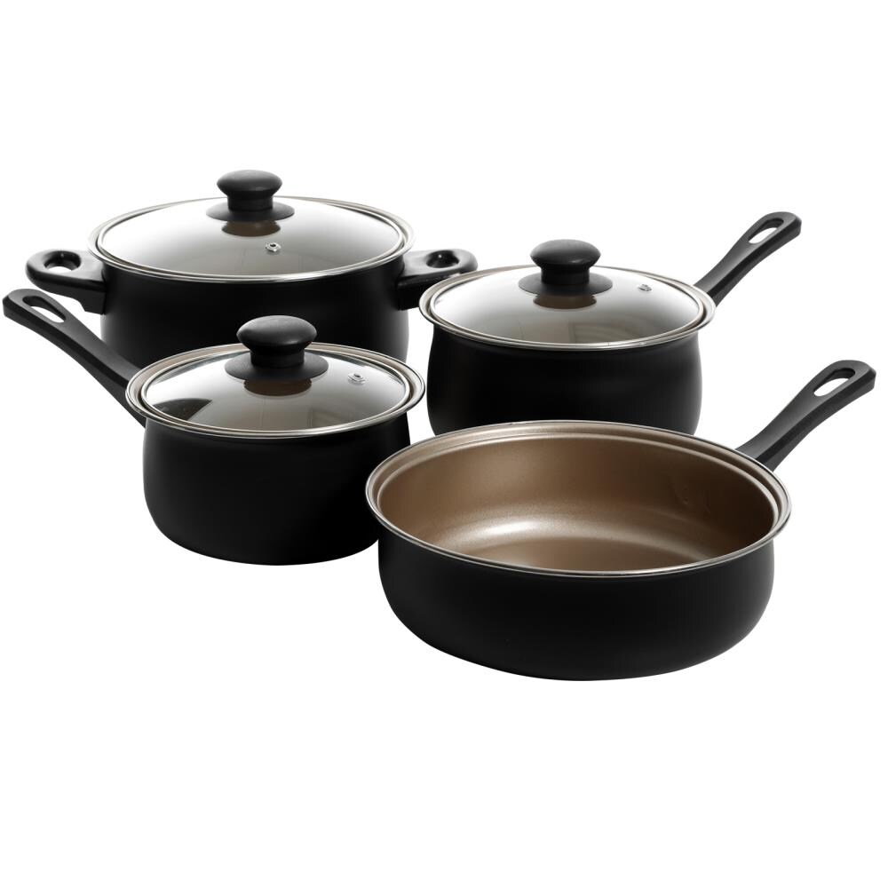 Gibson Home Chef du Jour 7-Piece Cookware Set Black