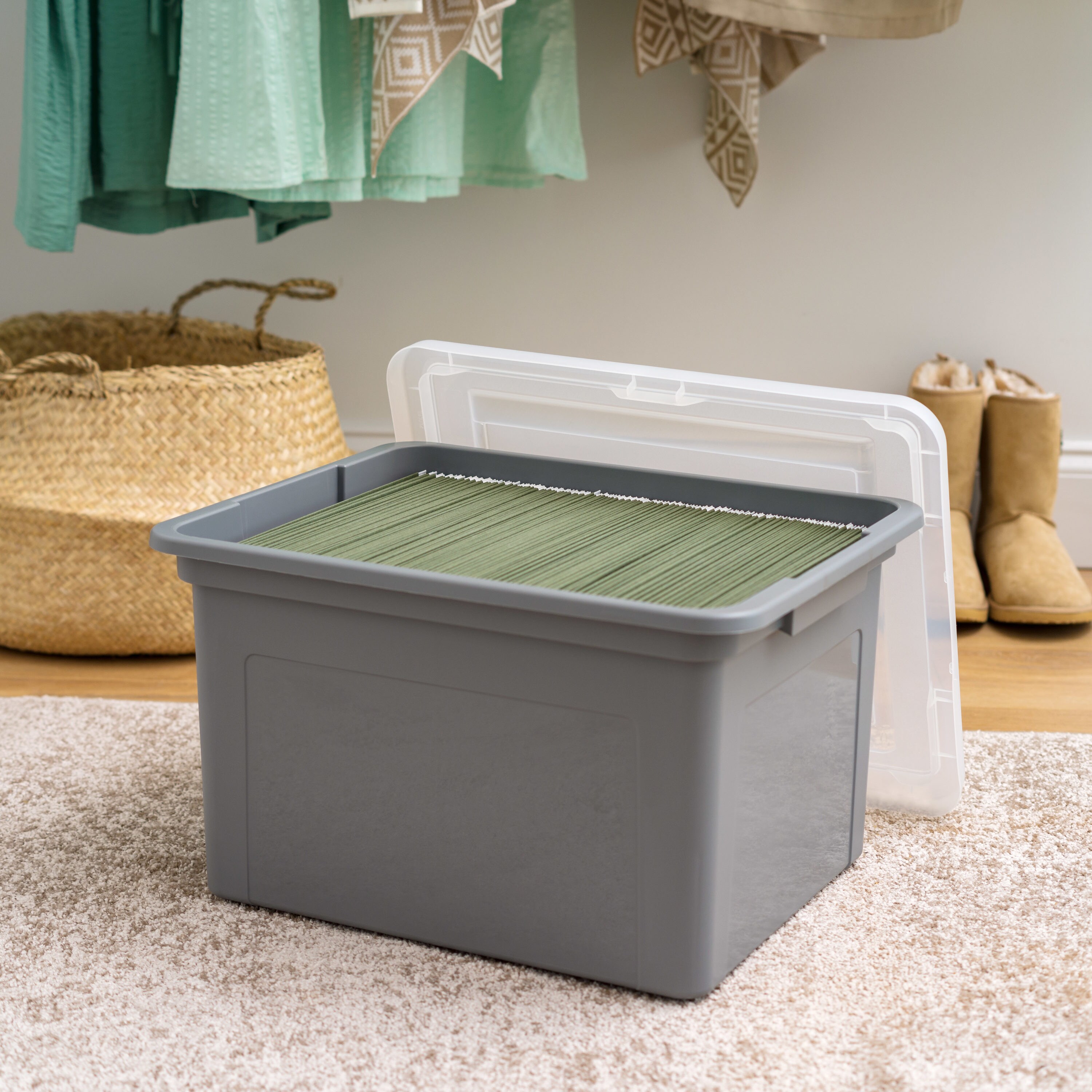 IRIS 3-Pack Snap Tight File Box Large 8.7-Gallons (35-Quart) Gray Tote with  Standard Snap Lid in the Plastic Storage Containers department at