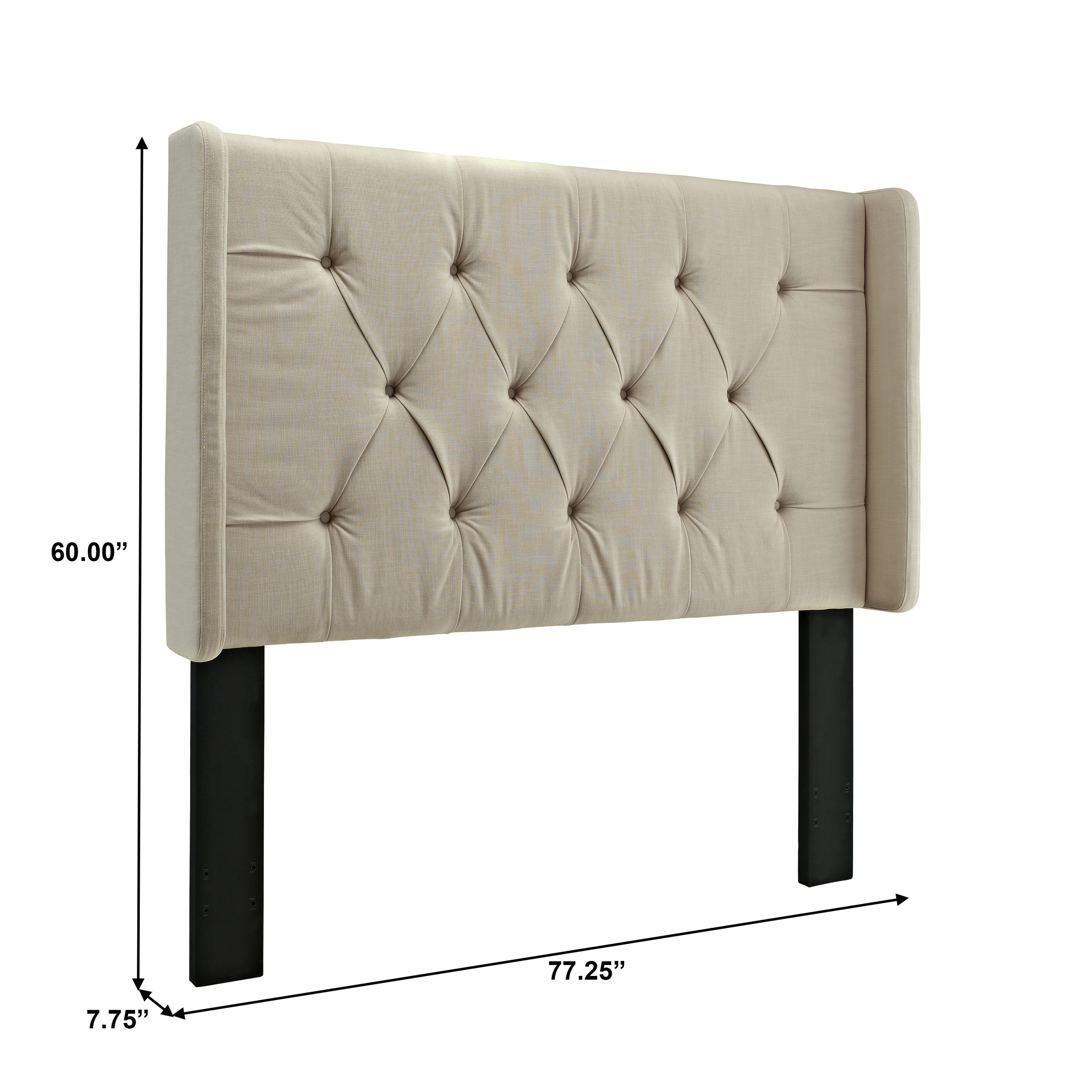 HomeFare Beige King/Cal King Polyester Upholstered Headboard At Lowes.com