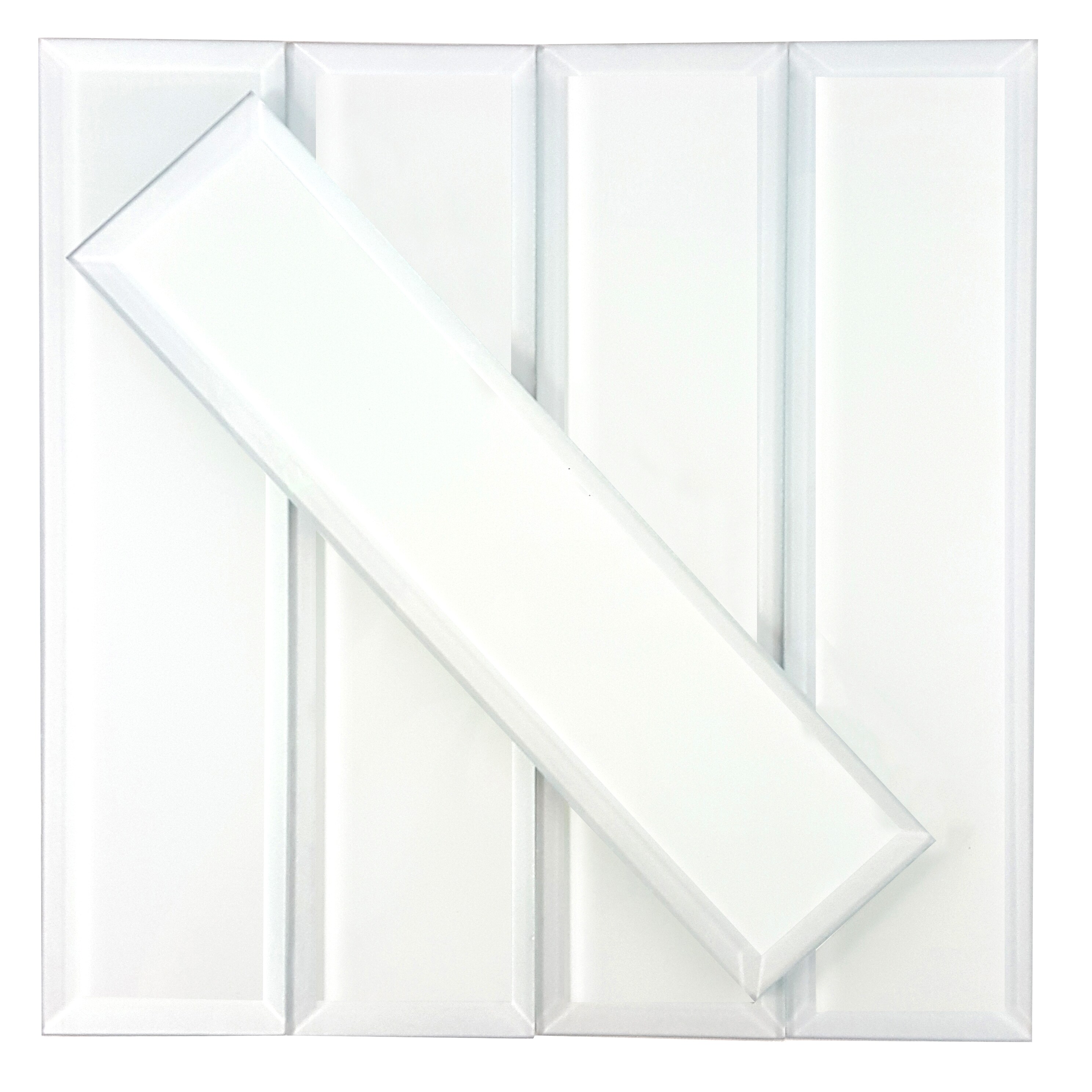 Abolos Frosted Elegance Frosted White/Matte 3-in x 12-in Matte Glass ...