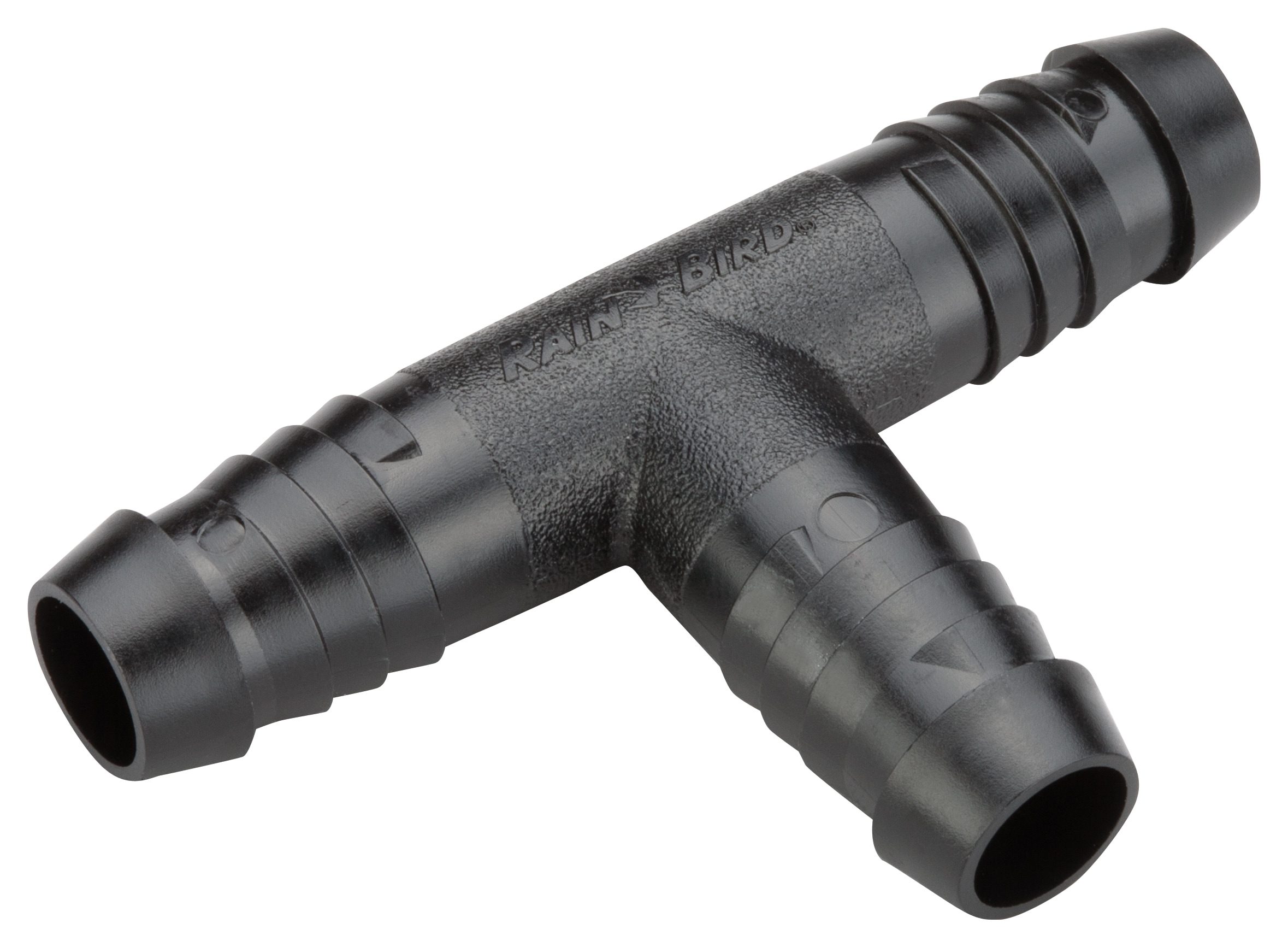 Rain Bird Black Polyethylene Spiral Barb Tee 1/2IN - 2-1/2-in Flex Pipe Tee  for Underground Sprinkler Systems - Easy Parallel Connection - Barbed x  Barbed in the Flex Pipe Fittings & Risers