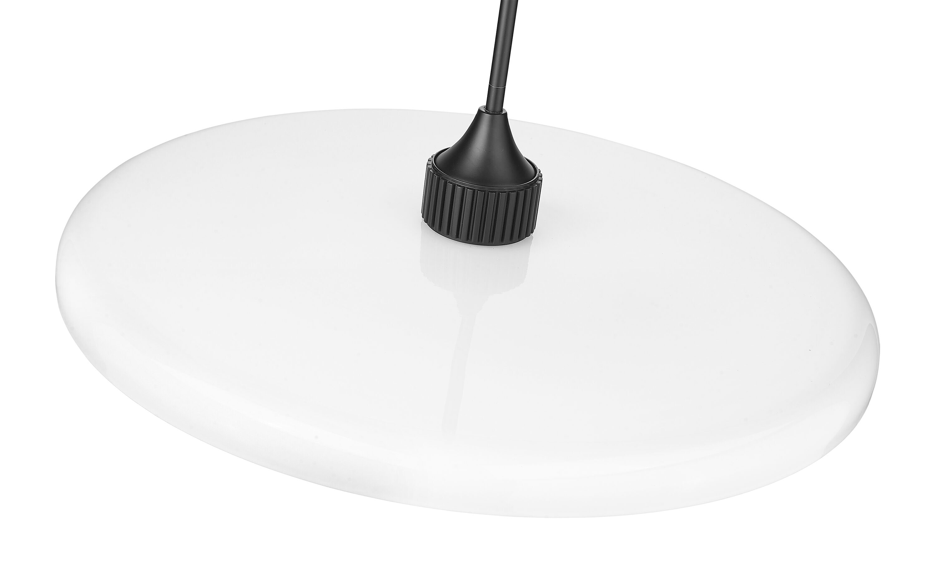 Matte Black and Opal Glass 24'' Pendant Light